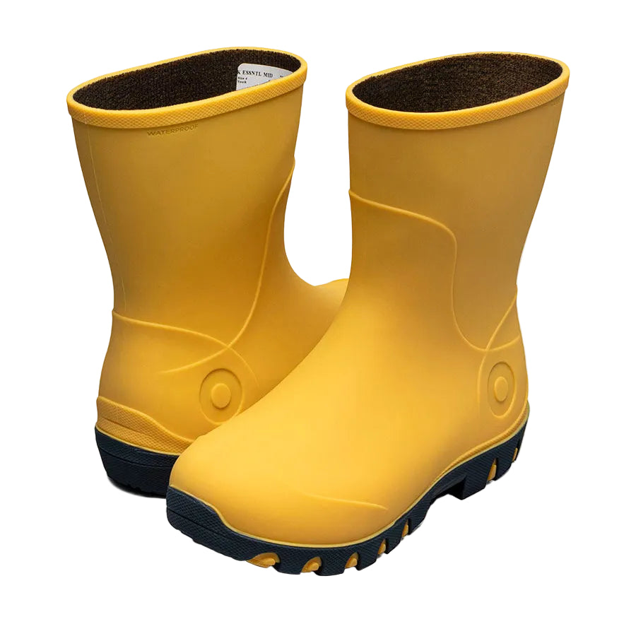 Kids Seamless Essential Mid Rain Boots | Bogs | #color_mustard