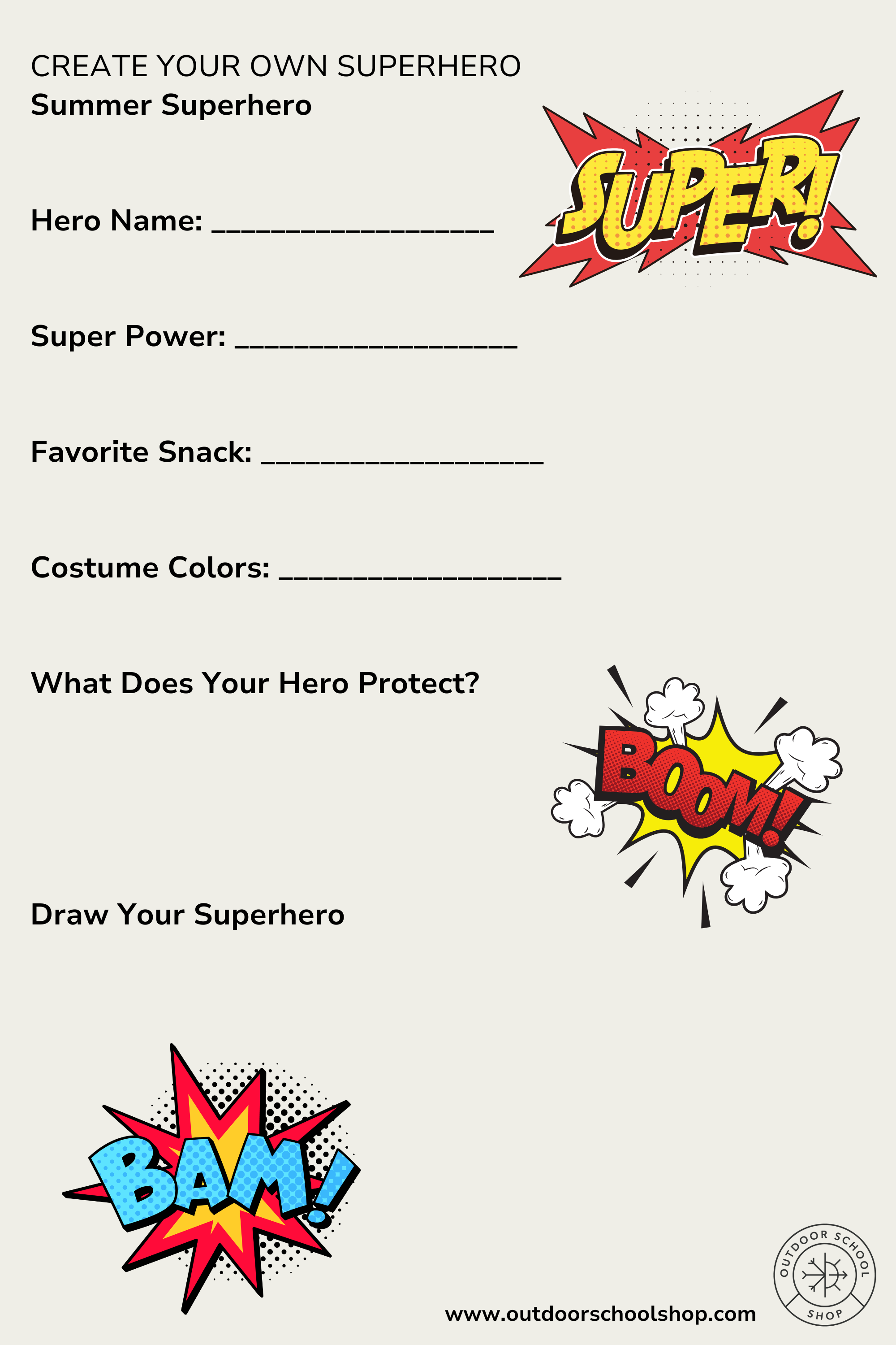 Free Summer Activity Sheets for Kids