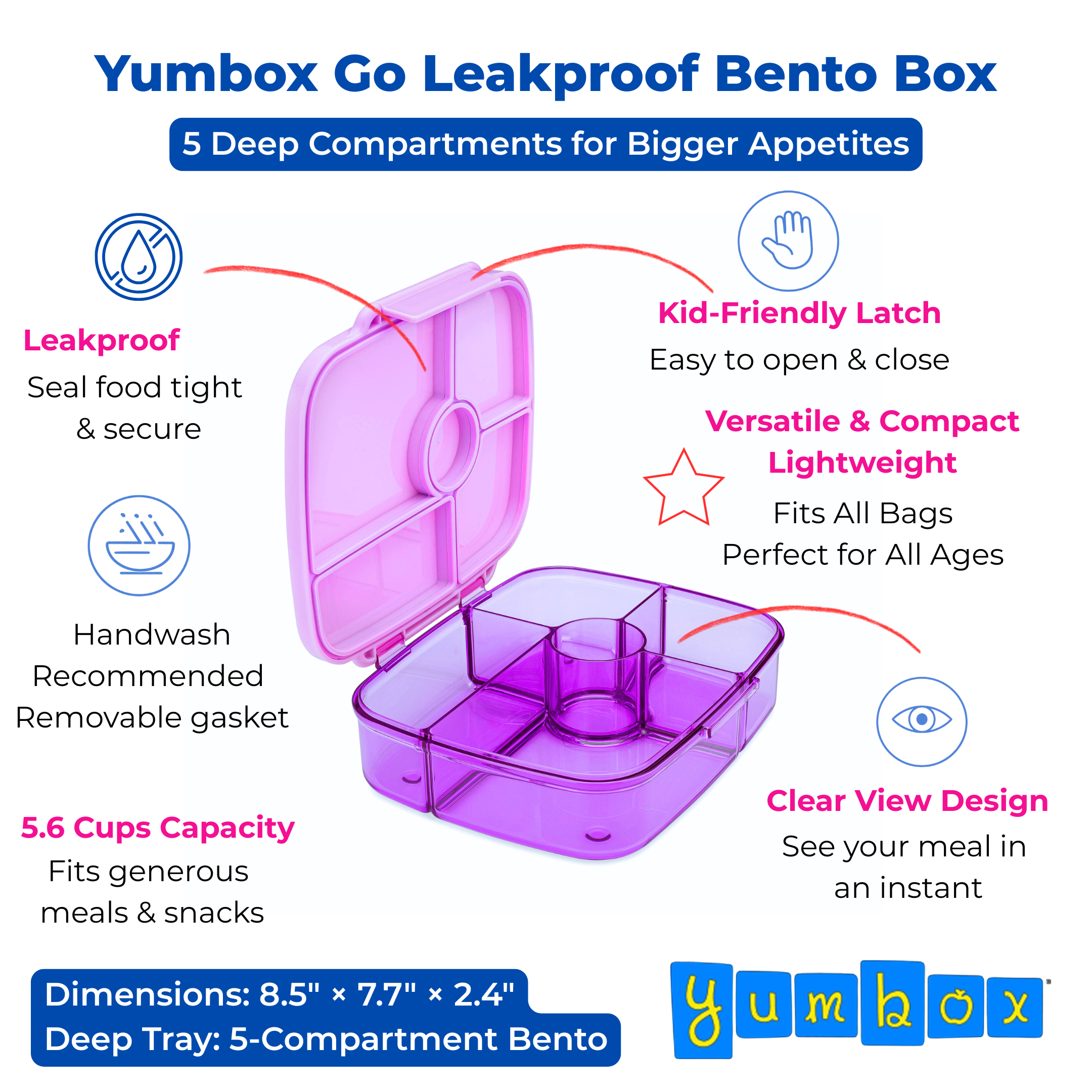 Yumbox Go - Leakproof Bento Lunch Box XL Deep Tray