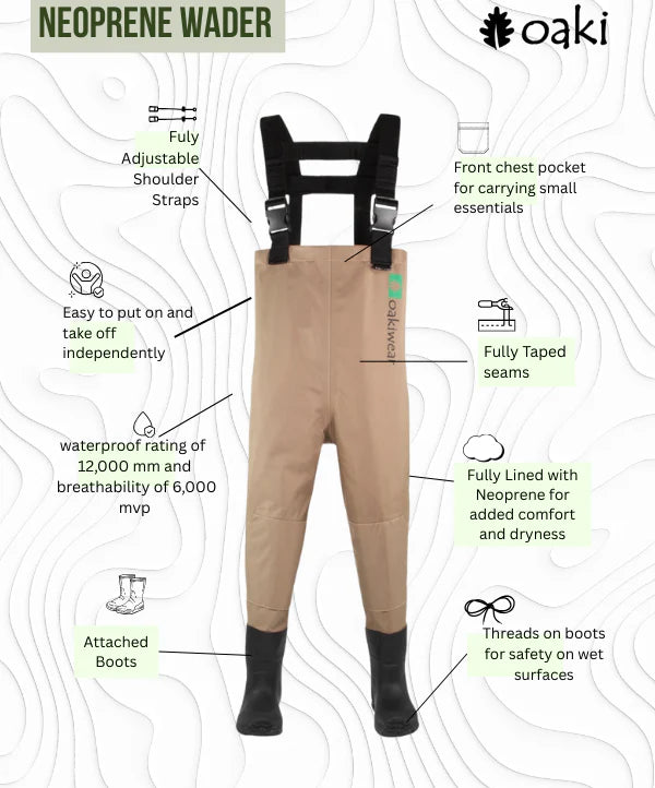 Kids Breathable Waders - Tan | Oaki