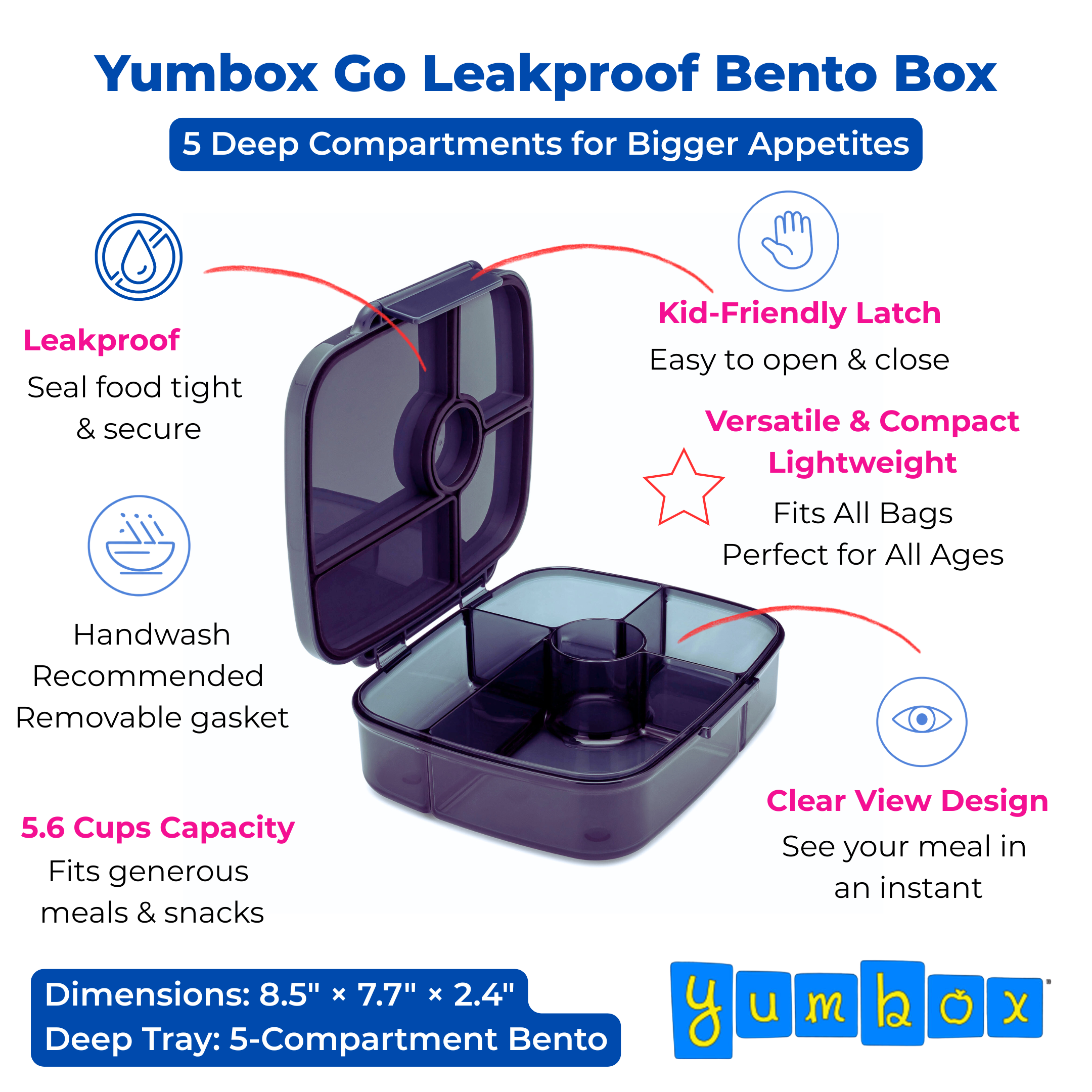 Yumbox Go - Leakproof Bento Lunch Box XL Deep Tray
