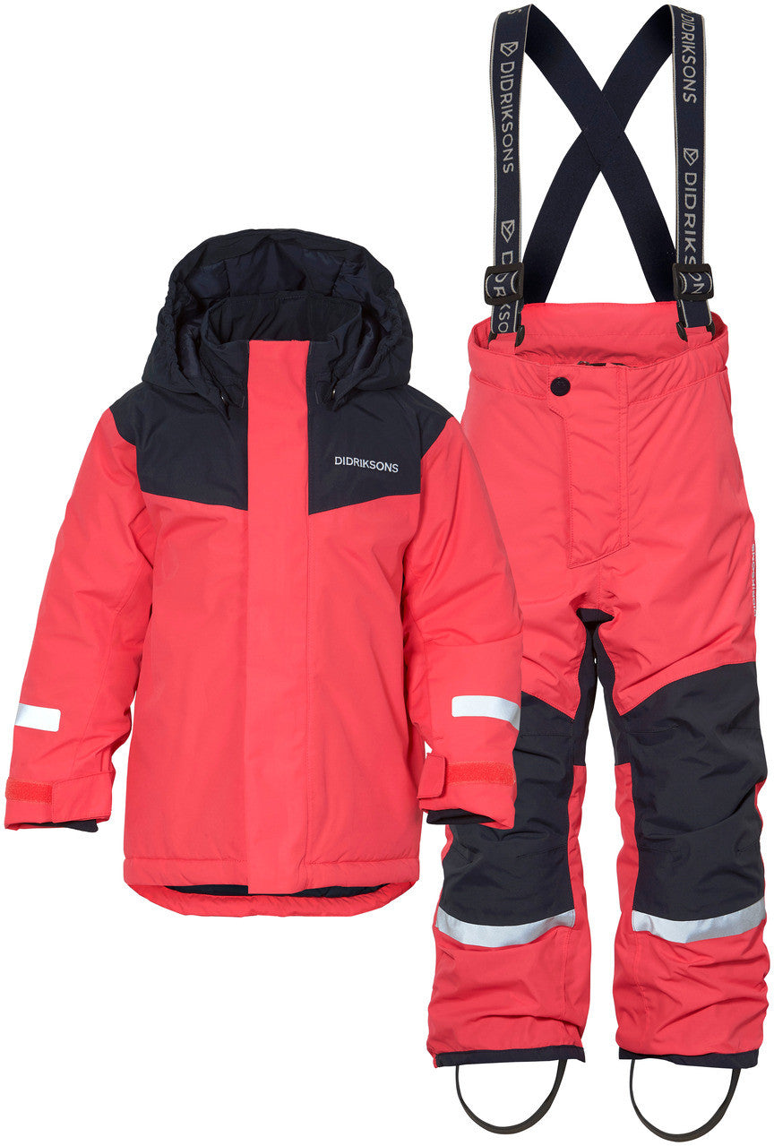 Kids Waterproof Skare Winter Set-Jacket and Snowpants – Insulated | Didriksons #color_modern-pink