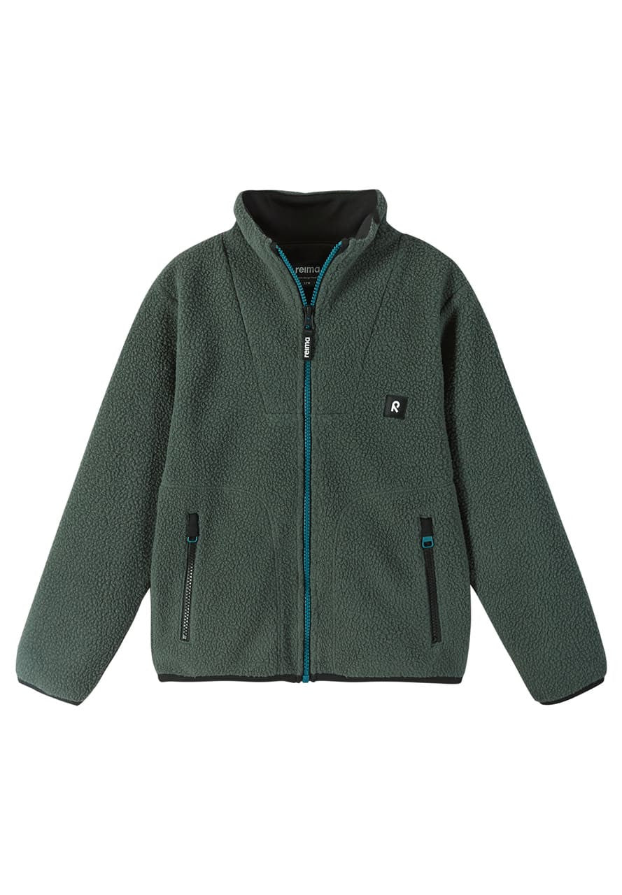 Kids Pile Fleece Turkki Mid Layer Sweater - Jersey Lined | Reima #color_thyme-green