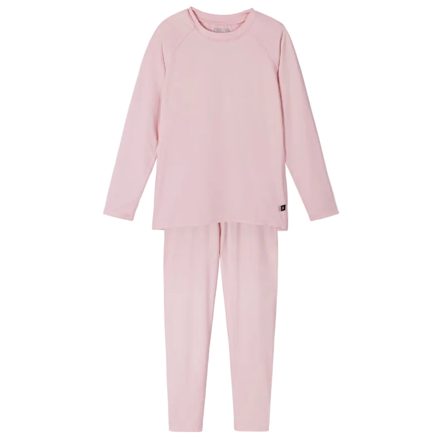Kids Lightweight Sportti Base Layer Set - Top and Bottom | Reima #color_pale-rose