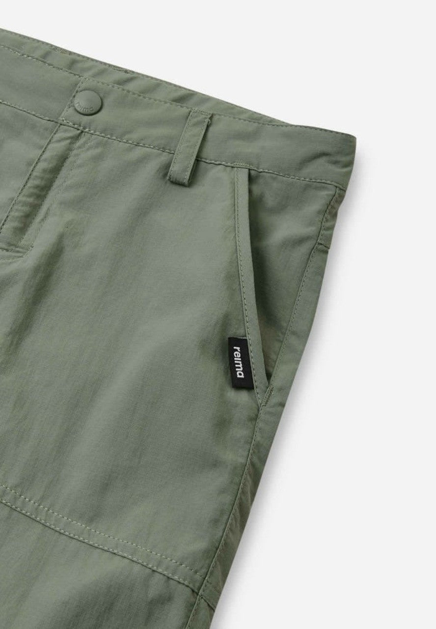 Kids SunProof Eloisin 50 Hiking Shorts - UPF 50+ | Reima #color_greyish-green