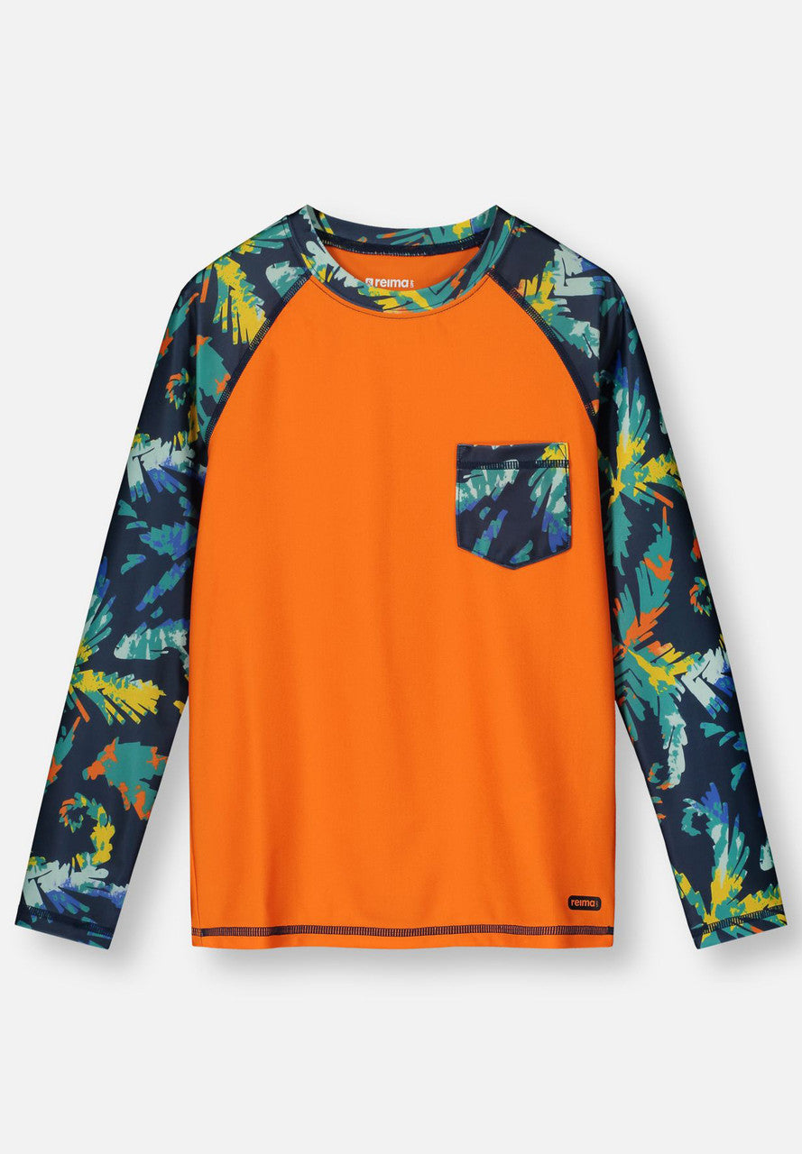 Kids SunProof Kroolaus Long Sleeve Rash Guard Swim Shirt - UPF 50+ | Reima #color_navy