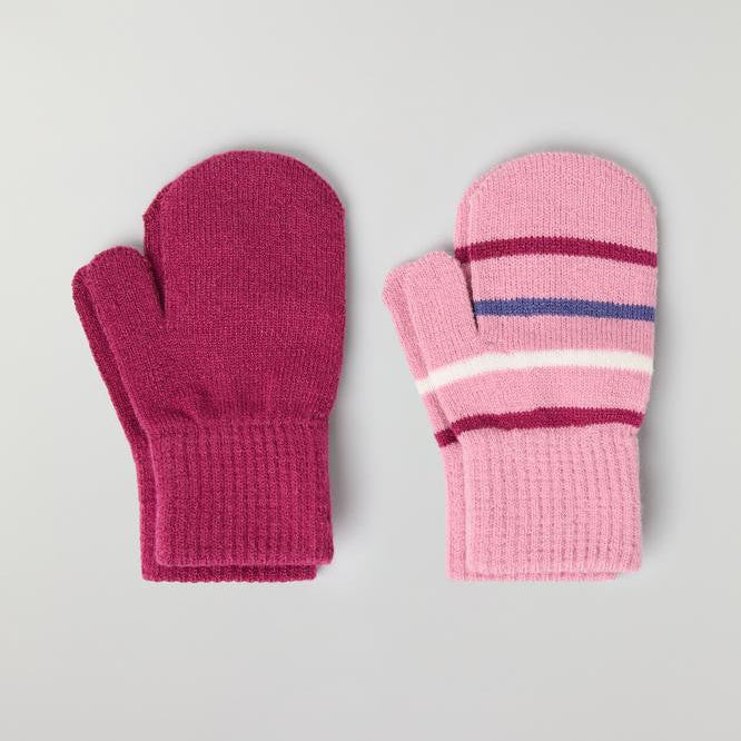 Kids 2-Pack Stretch Knit Mittens – Polarn O. Pyret Magic Mittens – Toddler_#color_pink
