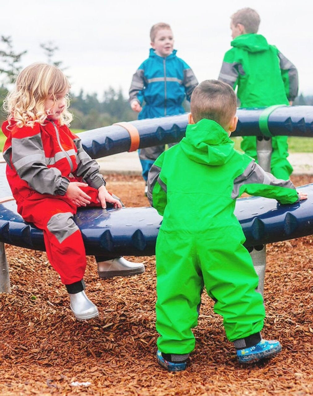 Kids One Piece All-in-One Rain Suit - Breathable, Zippered | Oaki