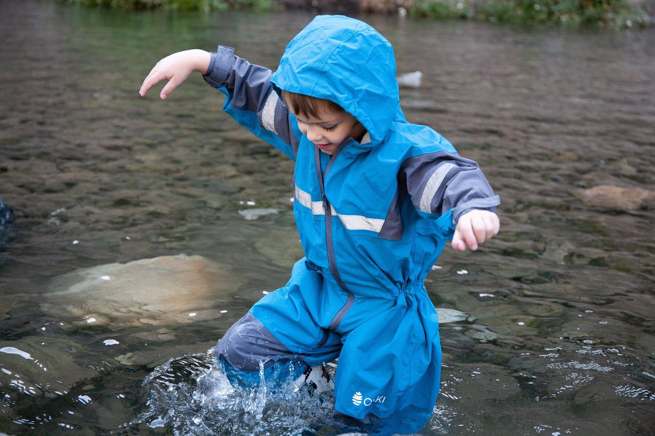 Kids One Piece All-in-One Rain Suit - Breathable, Zippered | Oaki