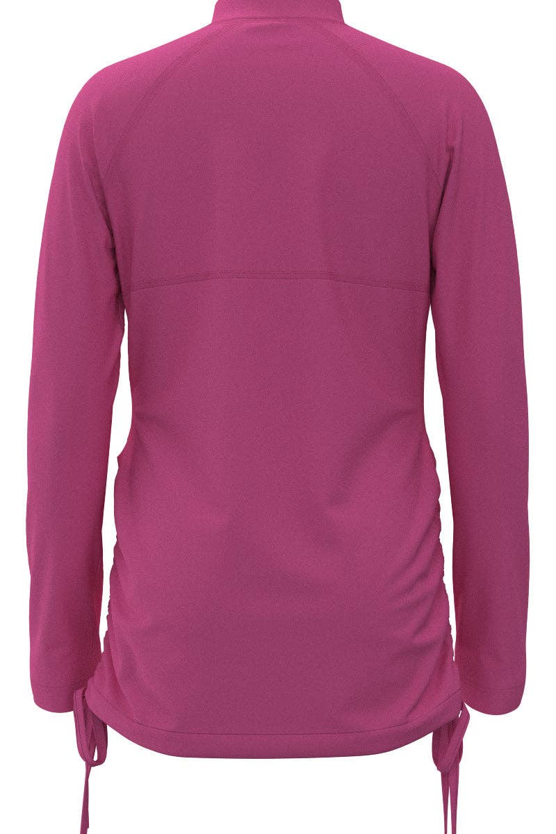 Girl's Lawai Ruche Long Sleeve Swim Shirt | Tulip Pink