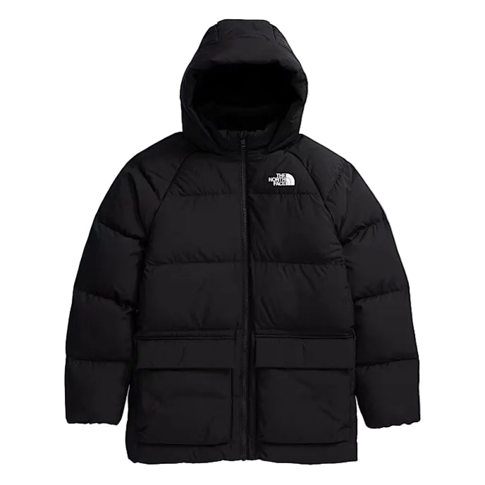 Youth The North Face Down Fleece Lined Short Parka | The North Face #color_black