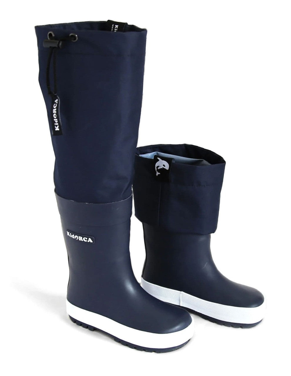 Kids Rain Boots with Above Knee Waders - Waterproof | KidORCA #color_navy