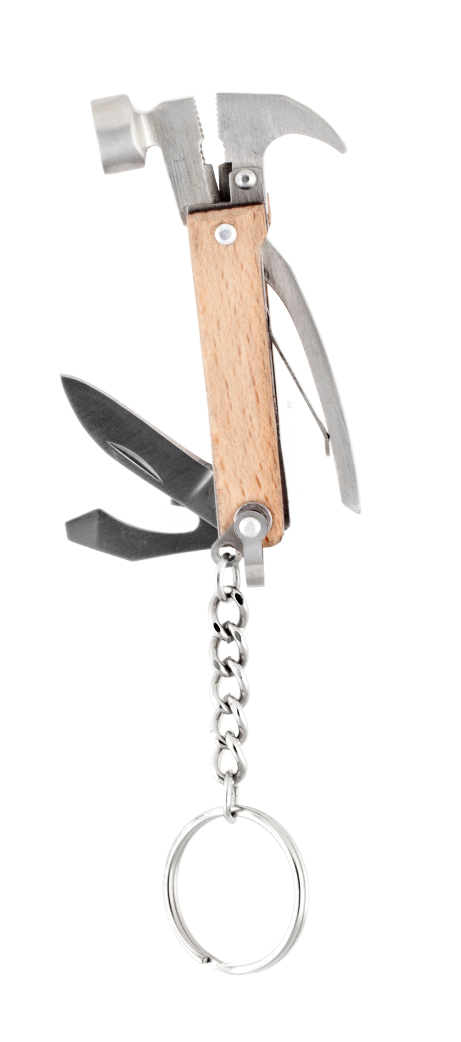 Wood Mini Hammer Multi-Tool | Compact 8-in-1 Pocket Tool