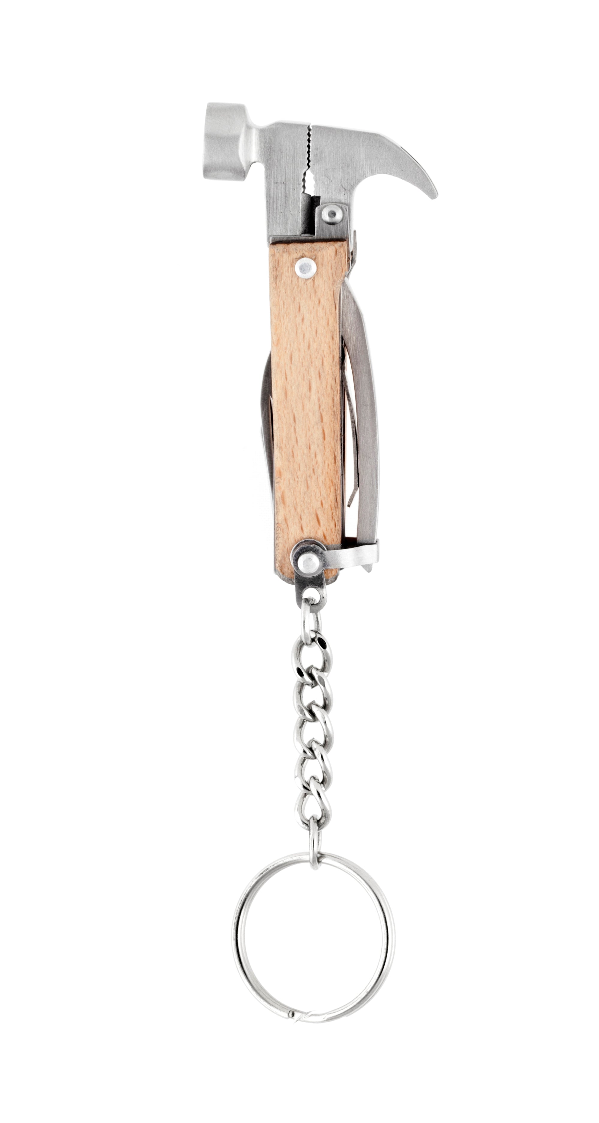 Wood Mini Hammer Multi-Tool | Compact 8-in-1 Pocket Tool