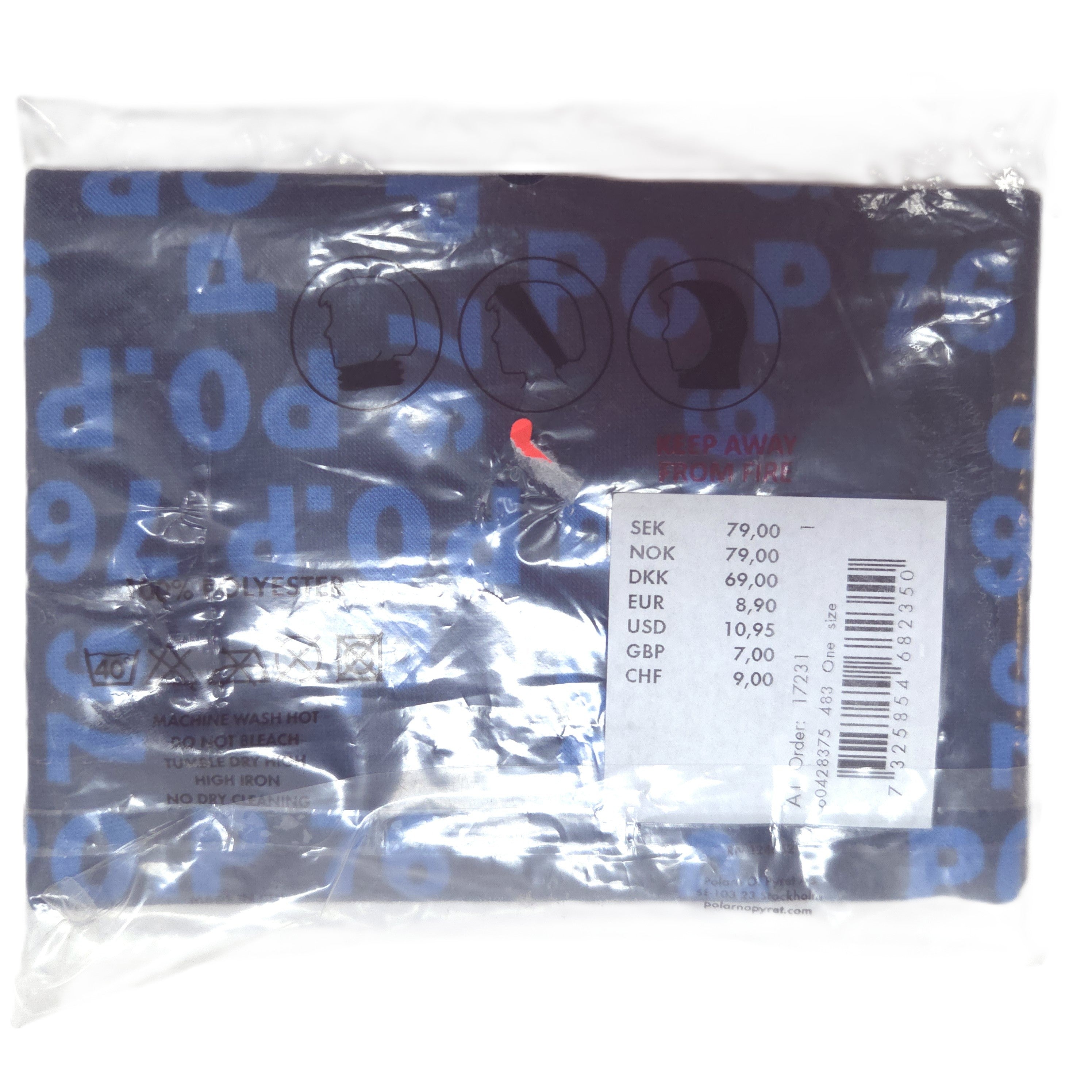 blue neck gaiter in package