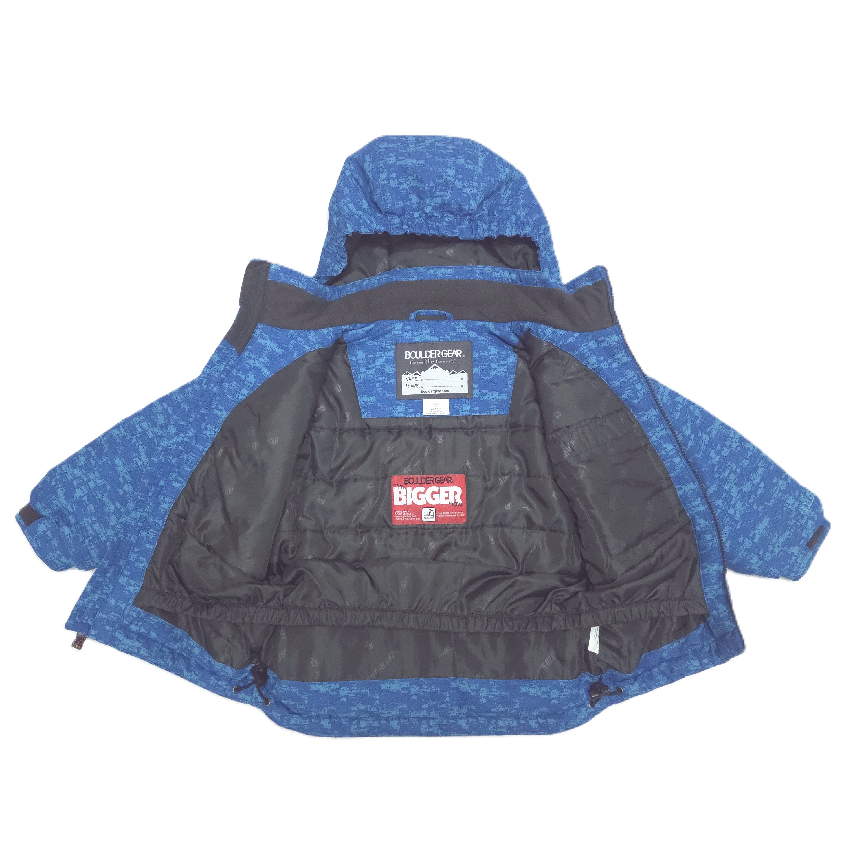 blue ski jacket open