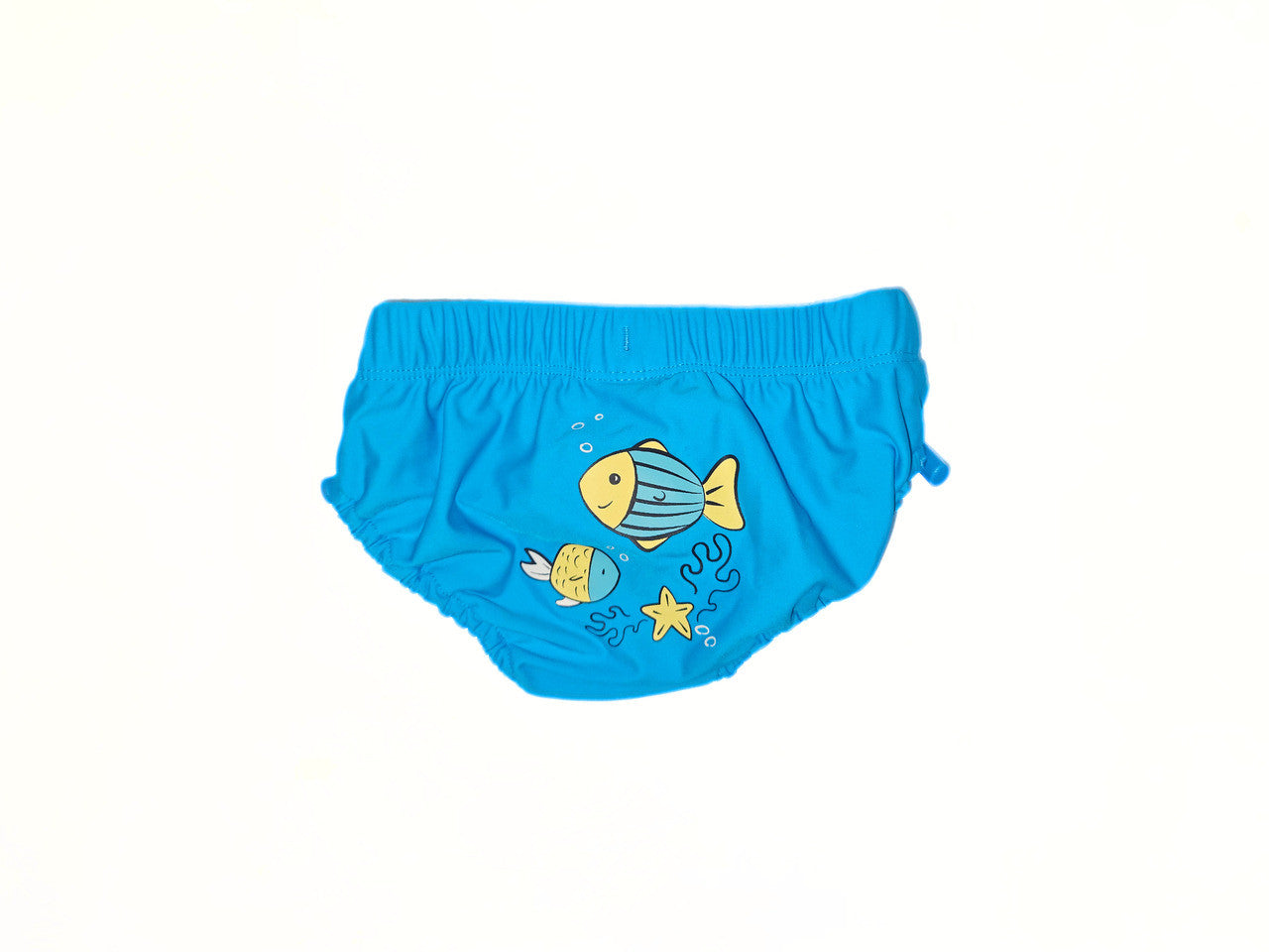 ODSS (Re)PLAY 125961 - Polarn O. Pyret Reusable Swim Diaper. Size 6-12M BLUE WITH FISH PRINT ON BACK