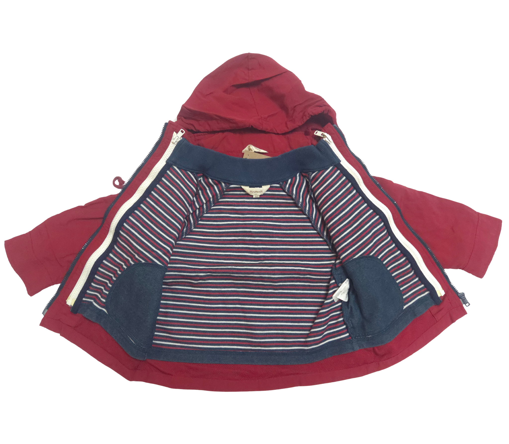Children's jacket with a hood and striped pattern 3in1