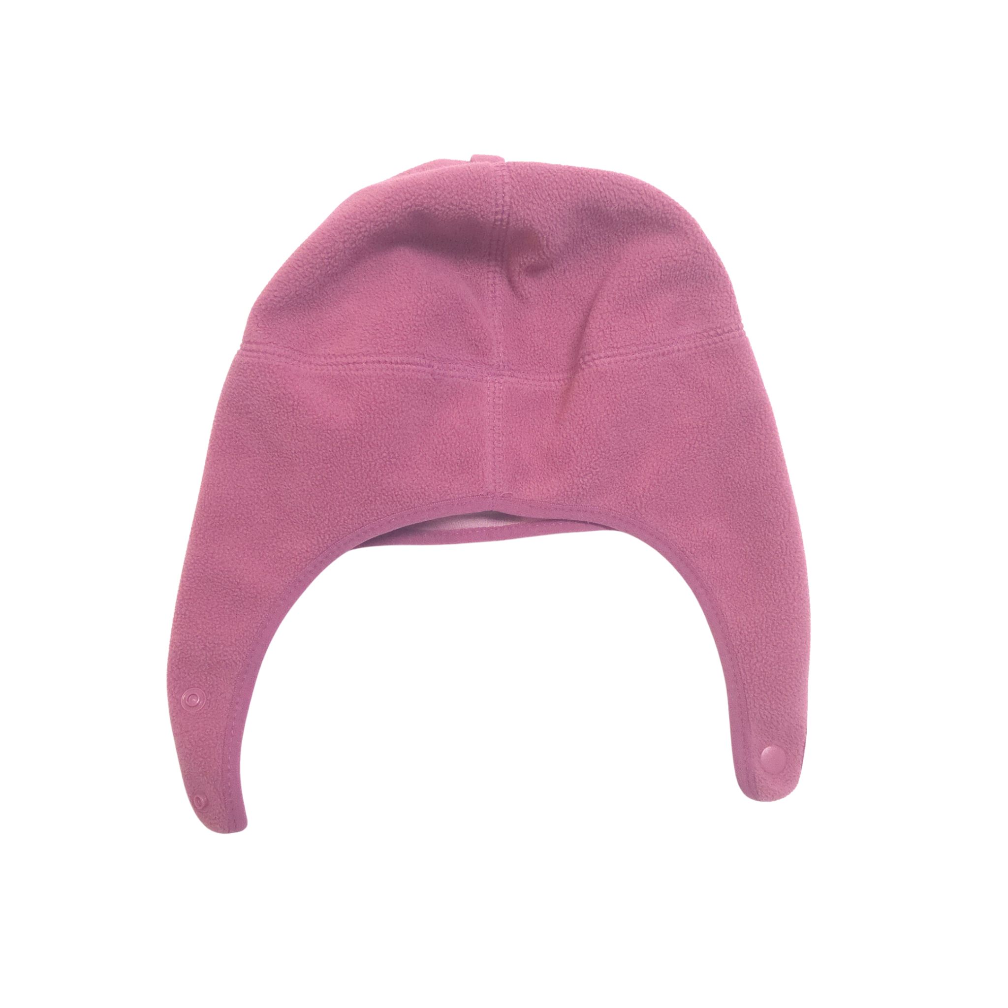 Pink beanie hat on a white background