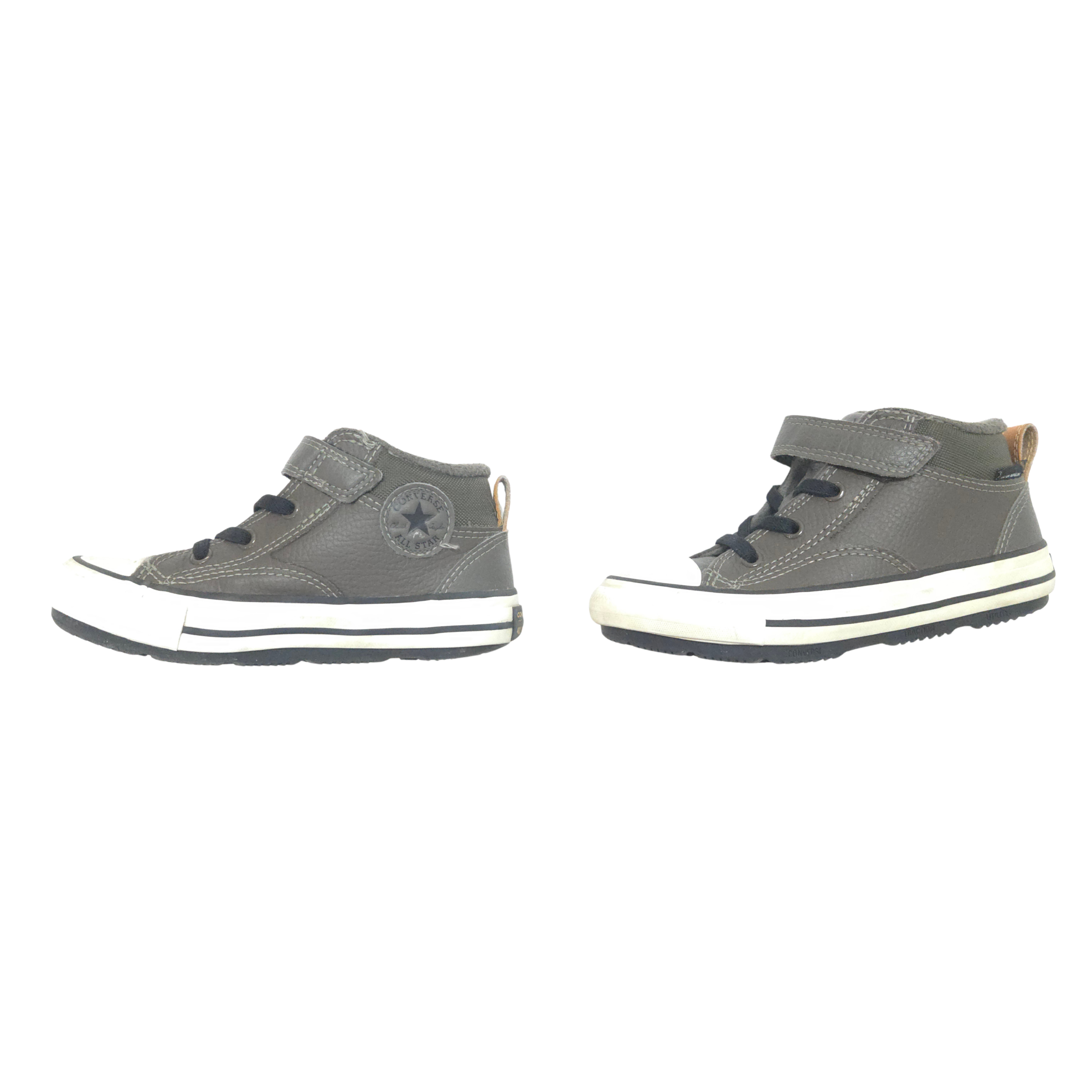 grey sneakers on a white background