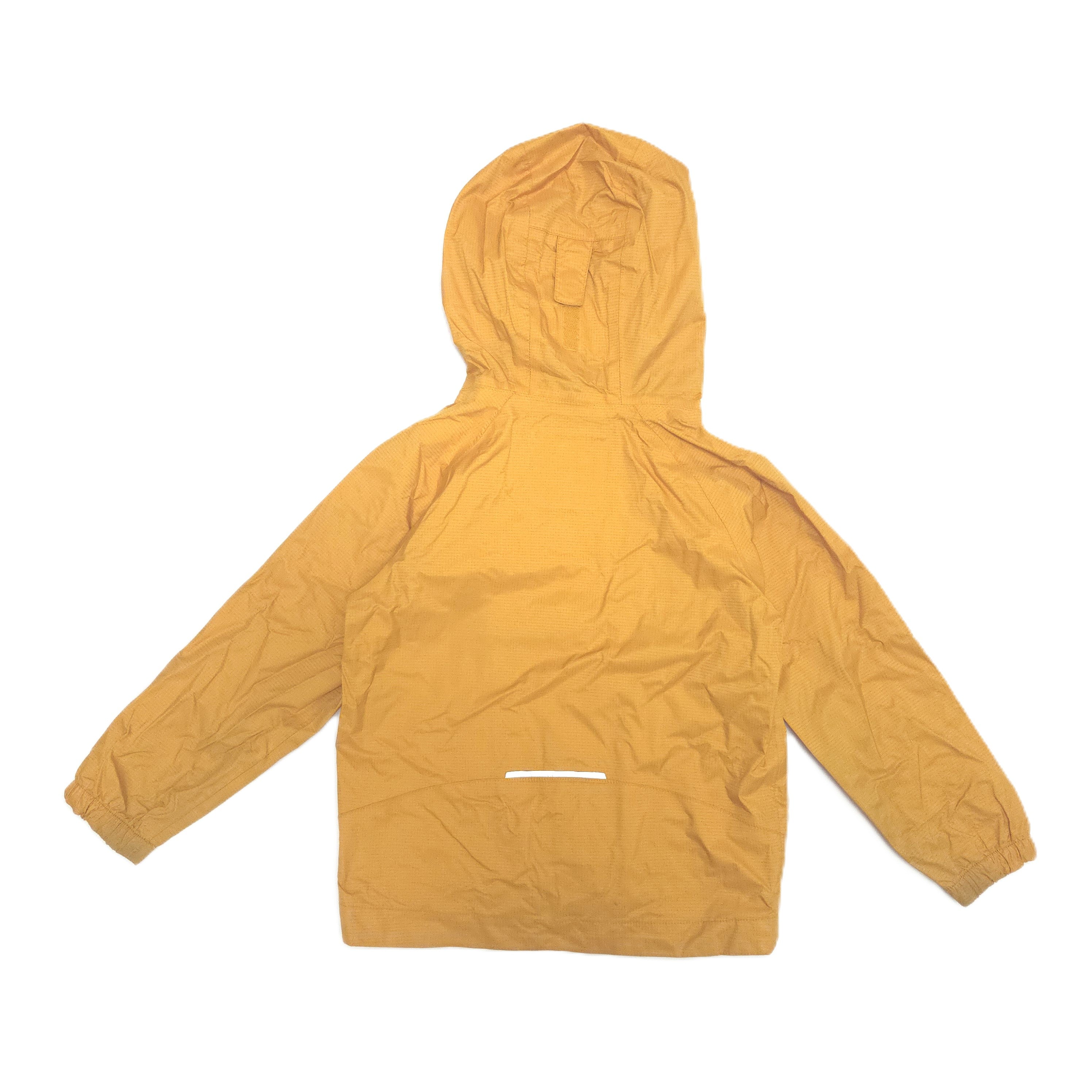 Yellow rain jacket back
