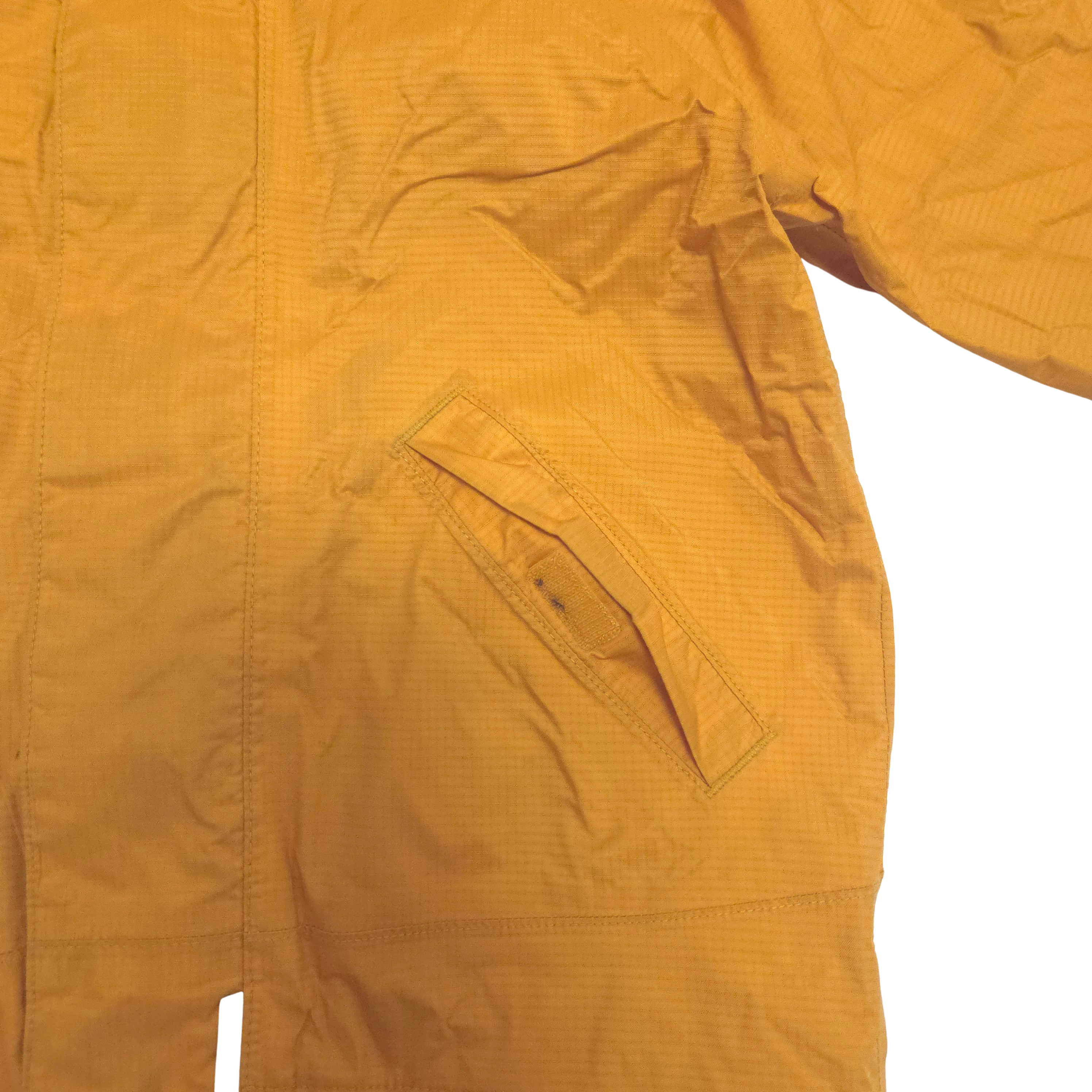 Yellow rain jacket pocket