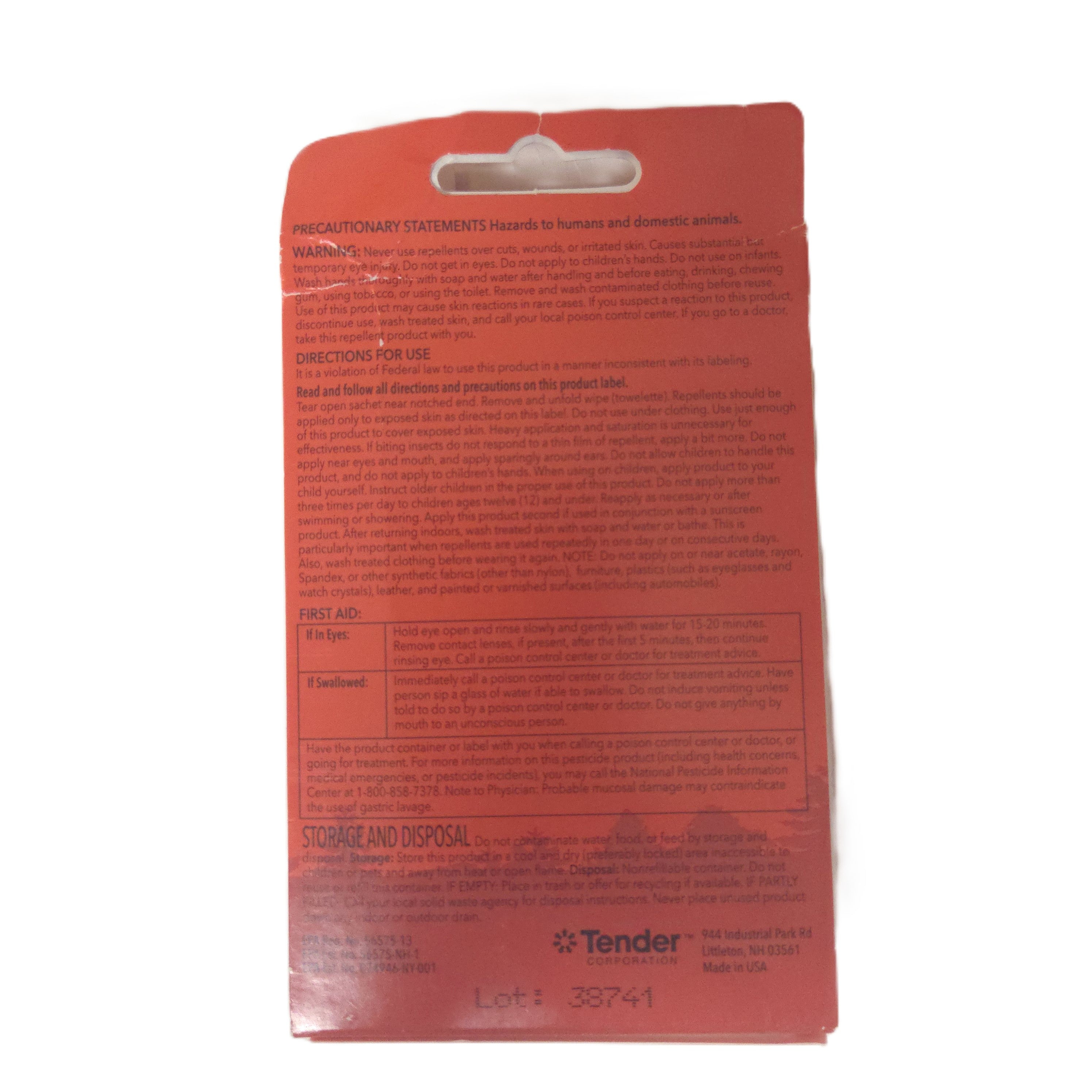 30% Deet insect repellent wipes box