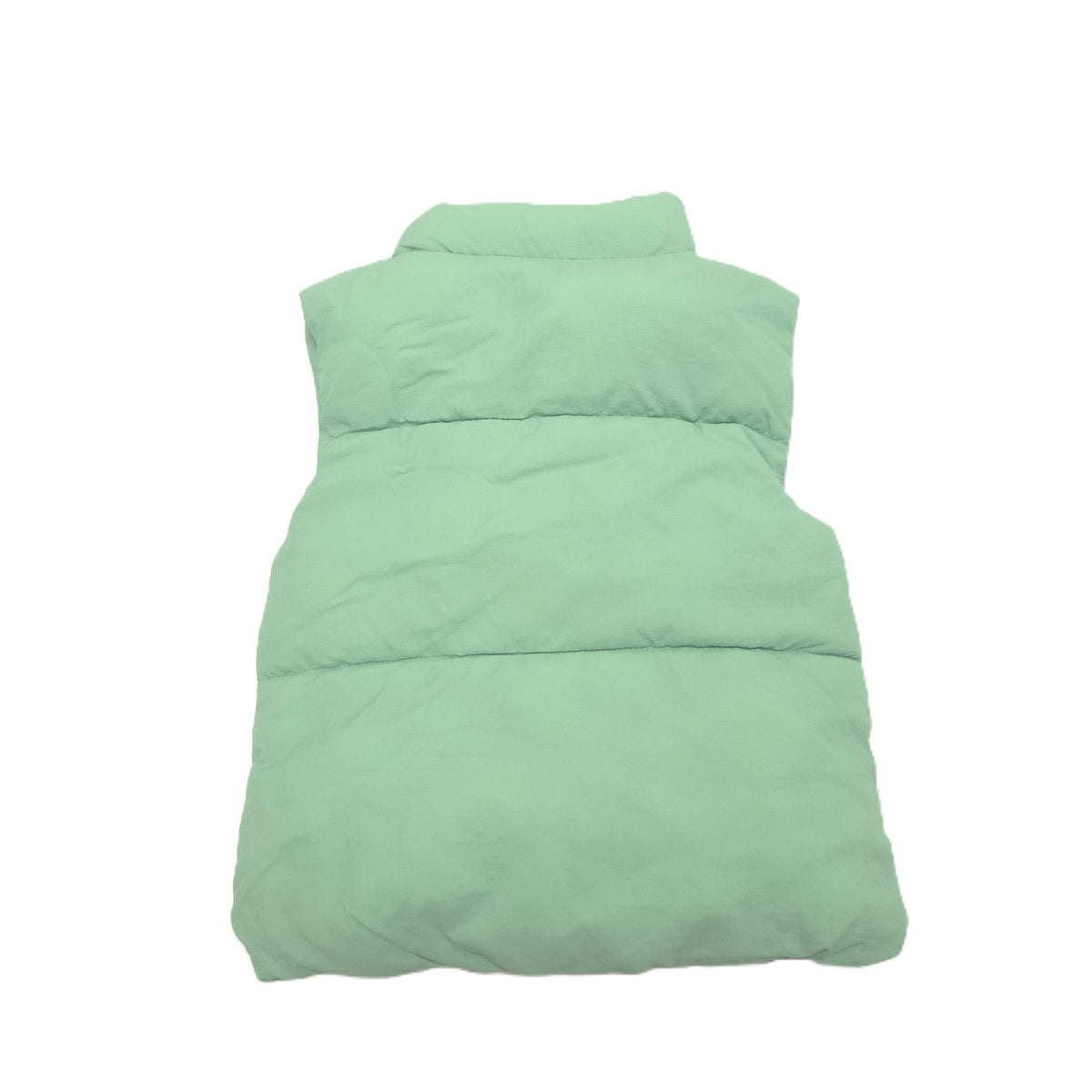 A mint green puffer vest back image