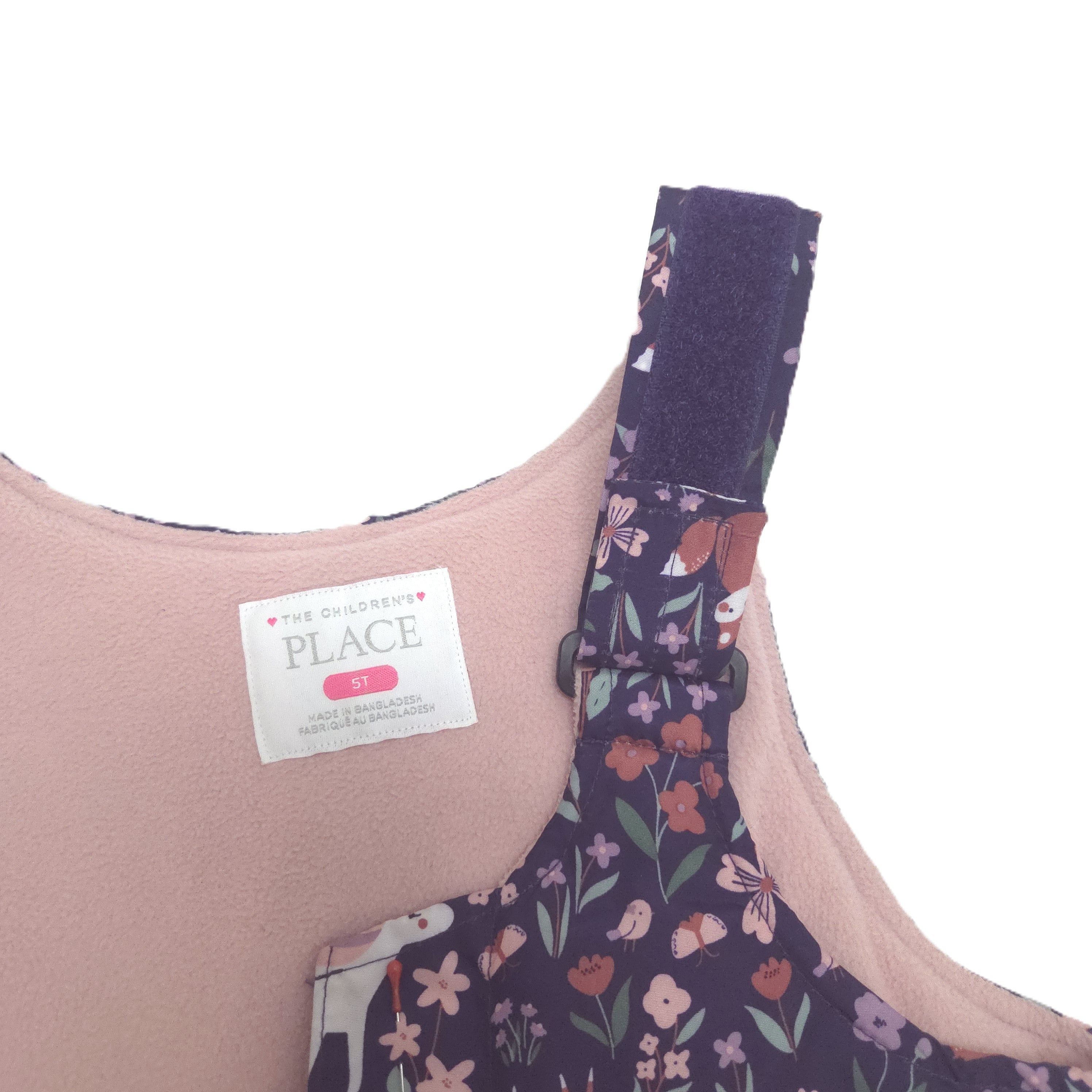 Close-up of a children's shoulder straps with hook-and-loop fastener