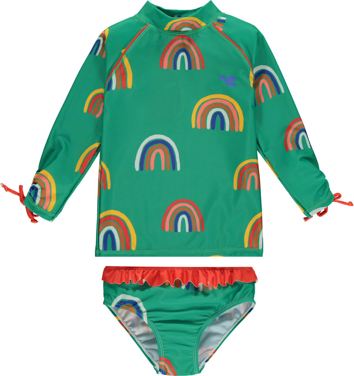 Kids UV Protective Rash Guard Swim Set - 50+, Swim top and Bottom | Muddy Puddles #color_green