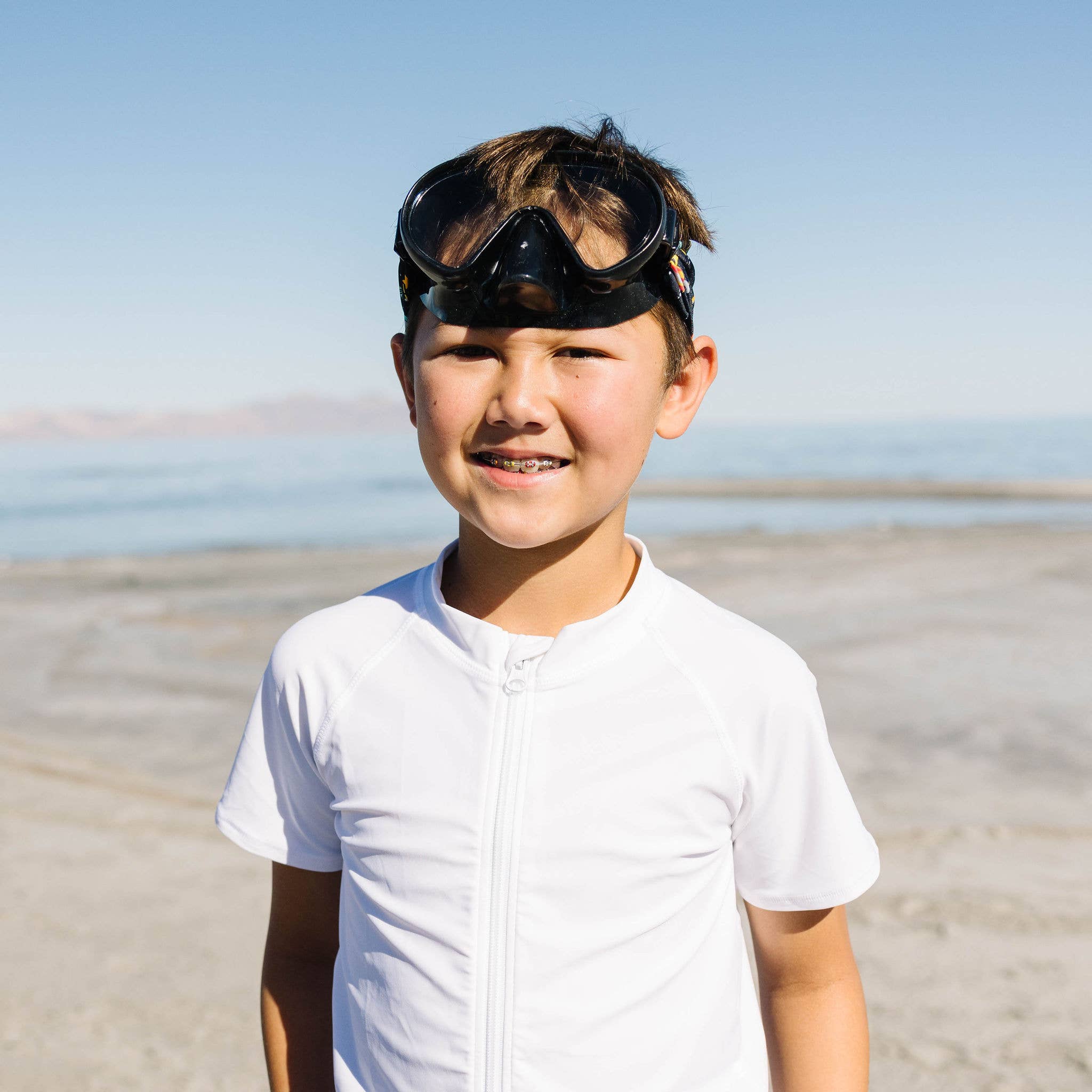 Youth Swim Mask – Splash Place Midnight – Black Frame & Clear Anti-Fog Lenses