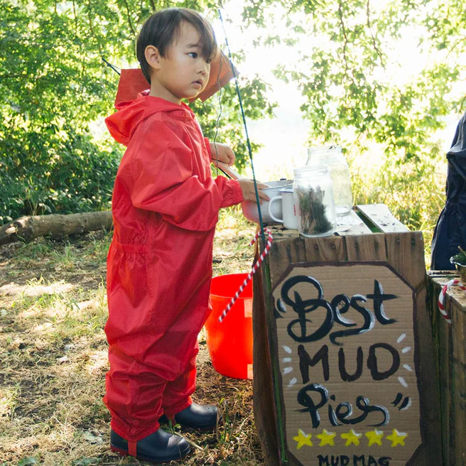Kids Waterproof Rain Suit Originals All-in-One - Unlined Puddle Suit, Zip and Storm Flap | Muddy Puddles