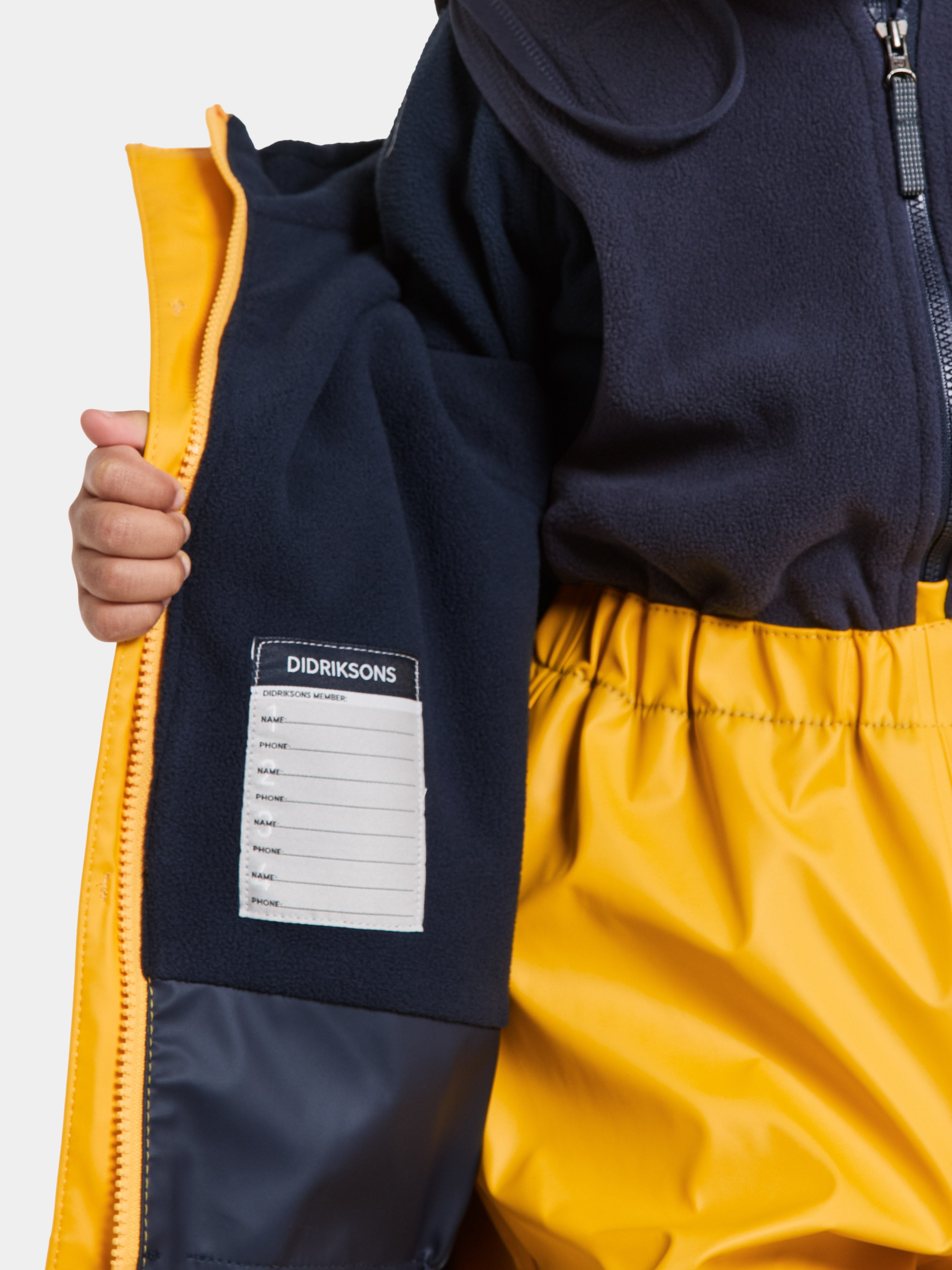 Kids Boardman Fleece Lined Rain Set – Waterproof, Fleece Lined, PU | Didriksons