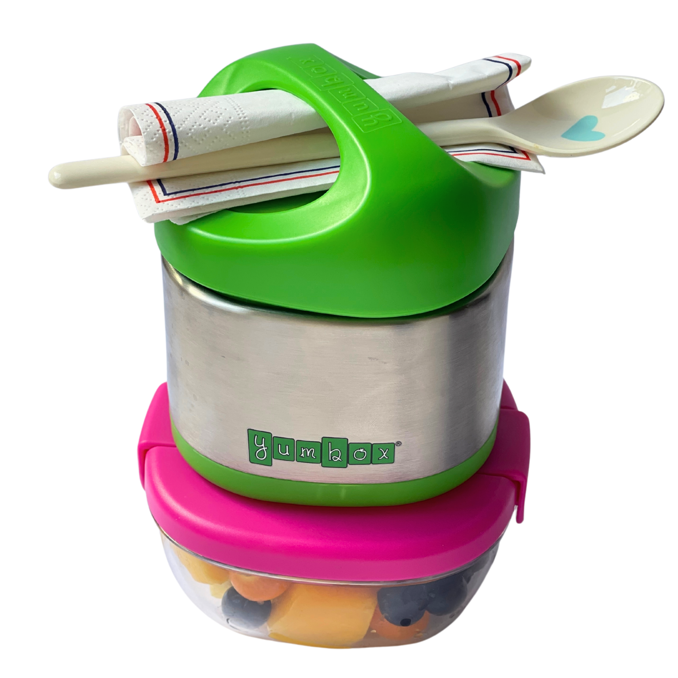 Leakproof Snack Bowl with 3 Compartments - Raspberry Pink