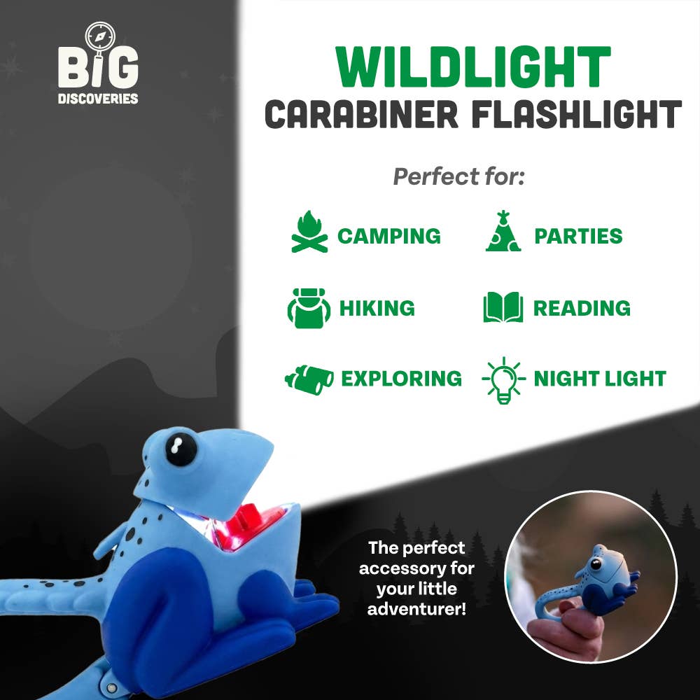 WildLight Animal Carabiner Flashlight - Blue Frog