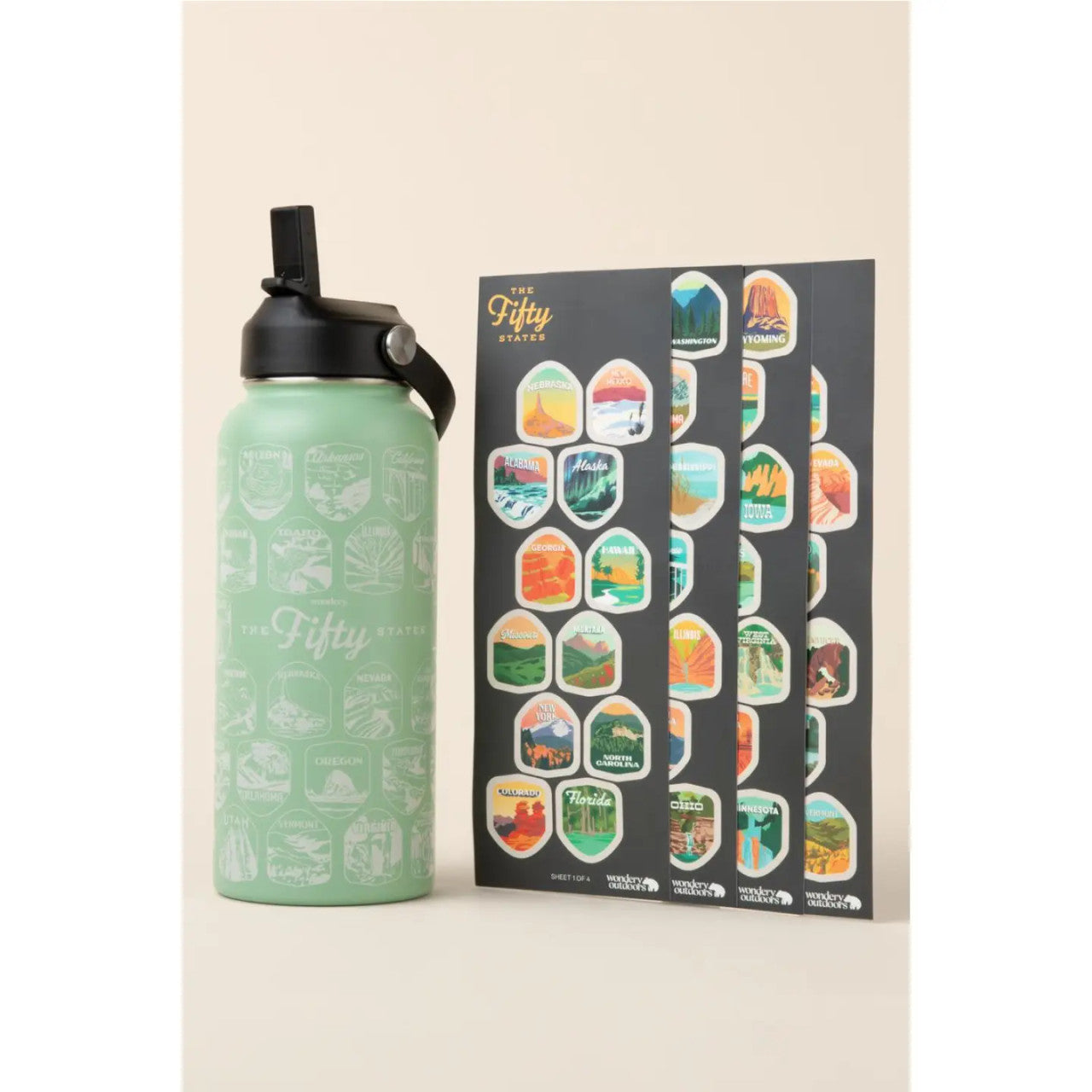 Fifty States Bucket List Waterbottle | Wondery Outdoors