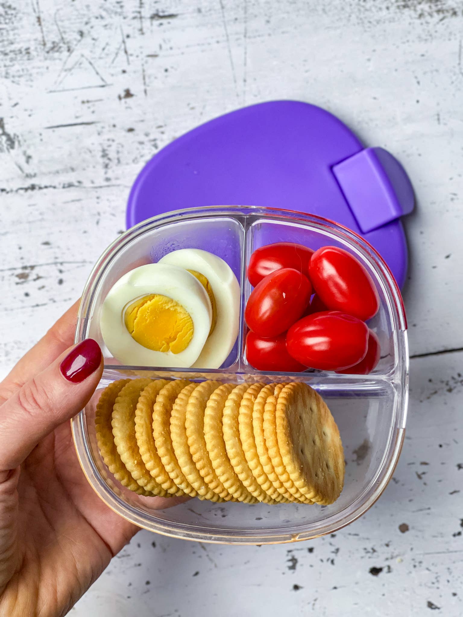 Leakproof Snack Bowl with 3 Compartments - Raspberry Pink