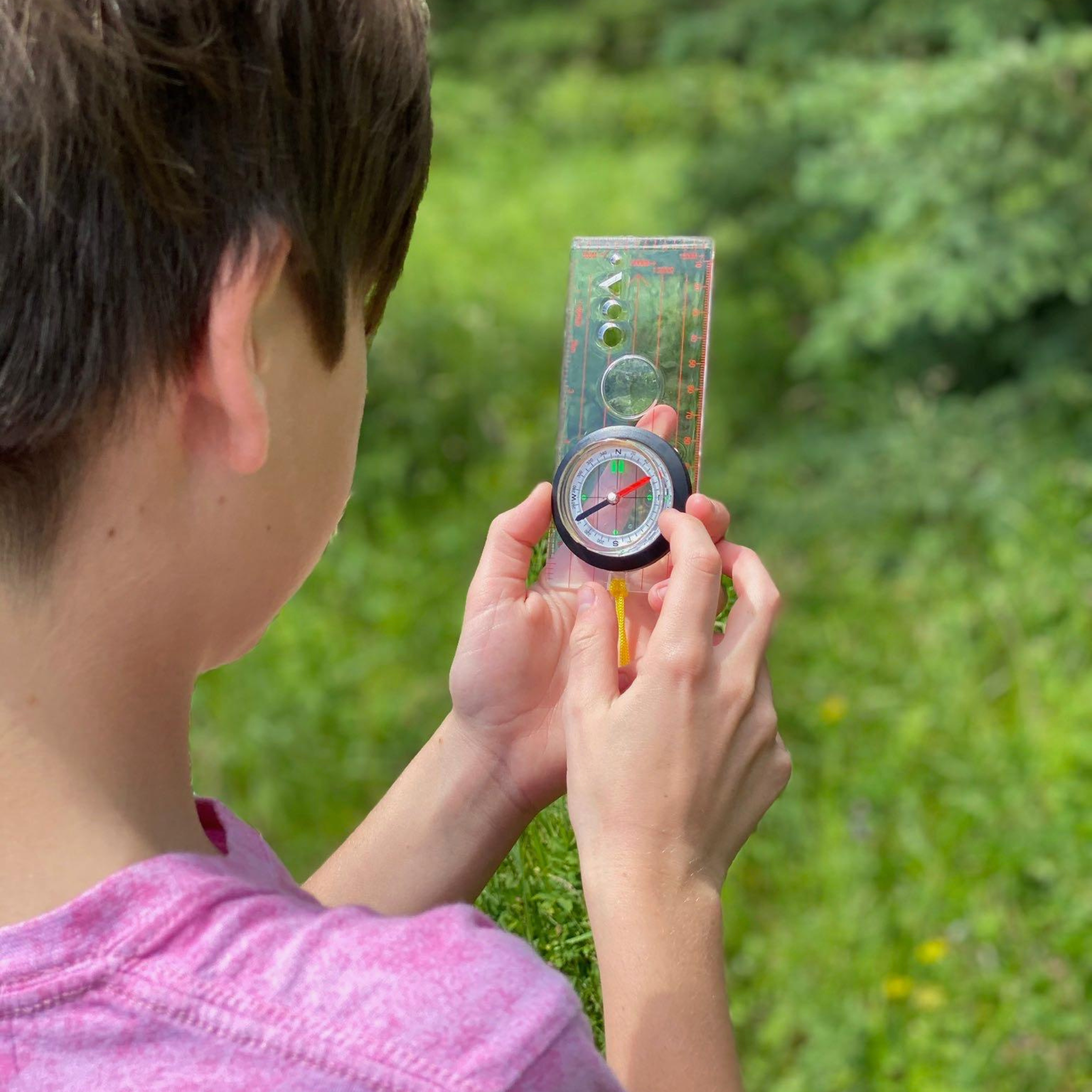 Magnetic Hiking & Orienteering Compass with Survival Guide