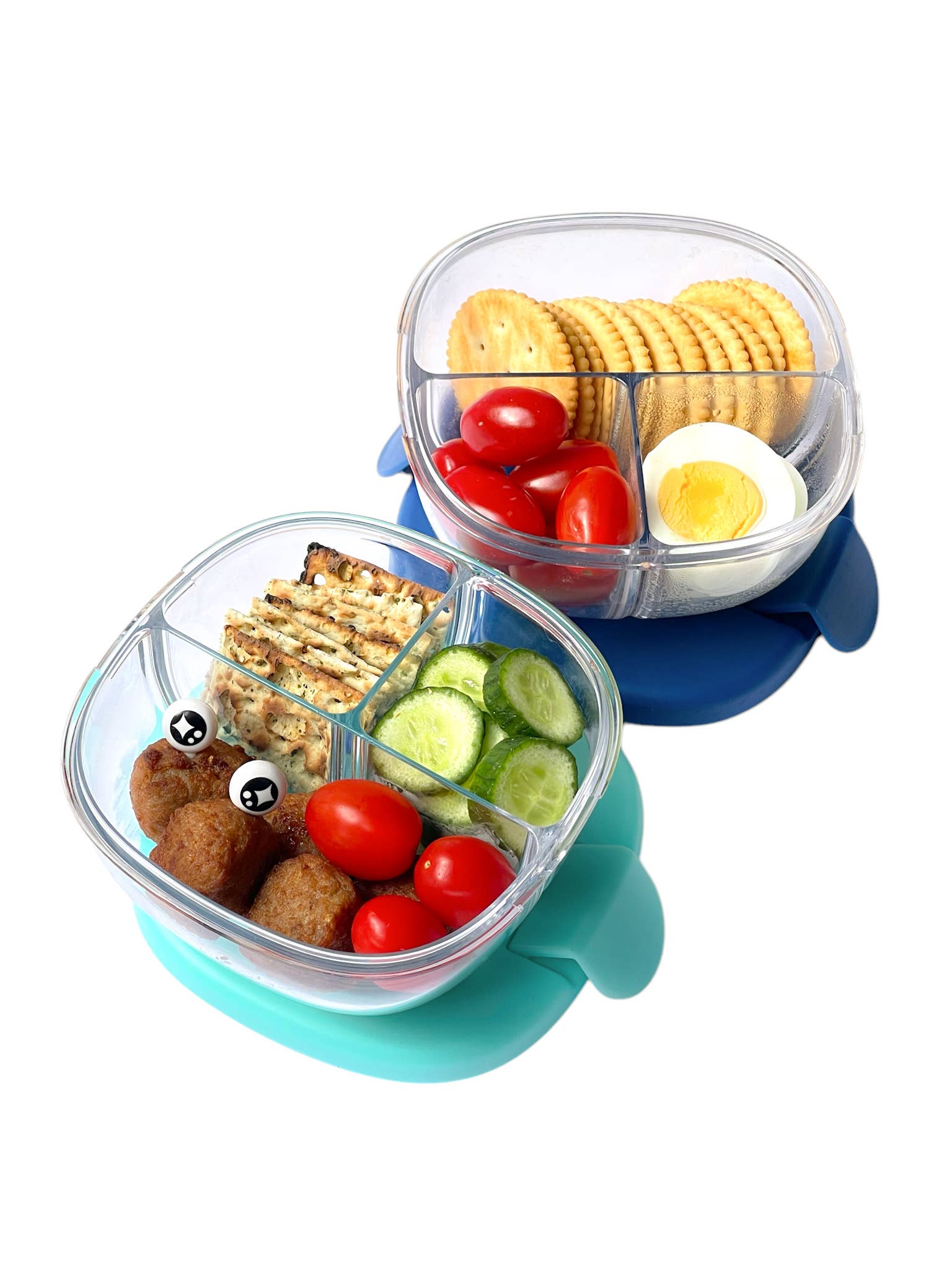 Leakproof Snack Bowl with 3 Compartments - Raspberry Pink