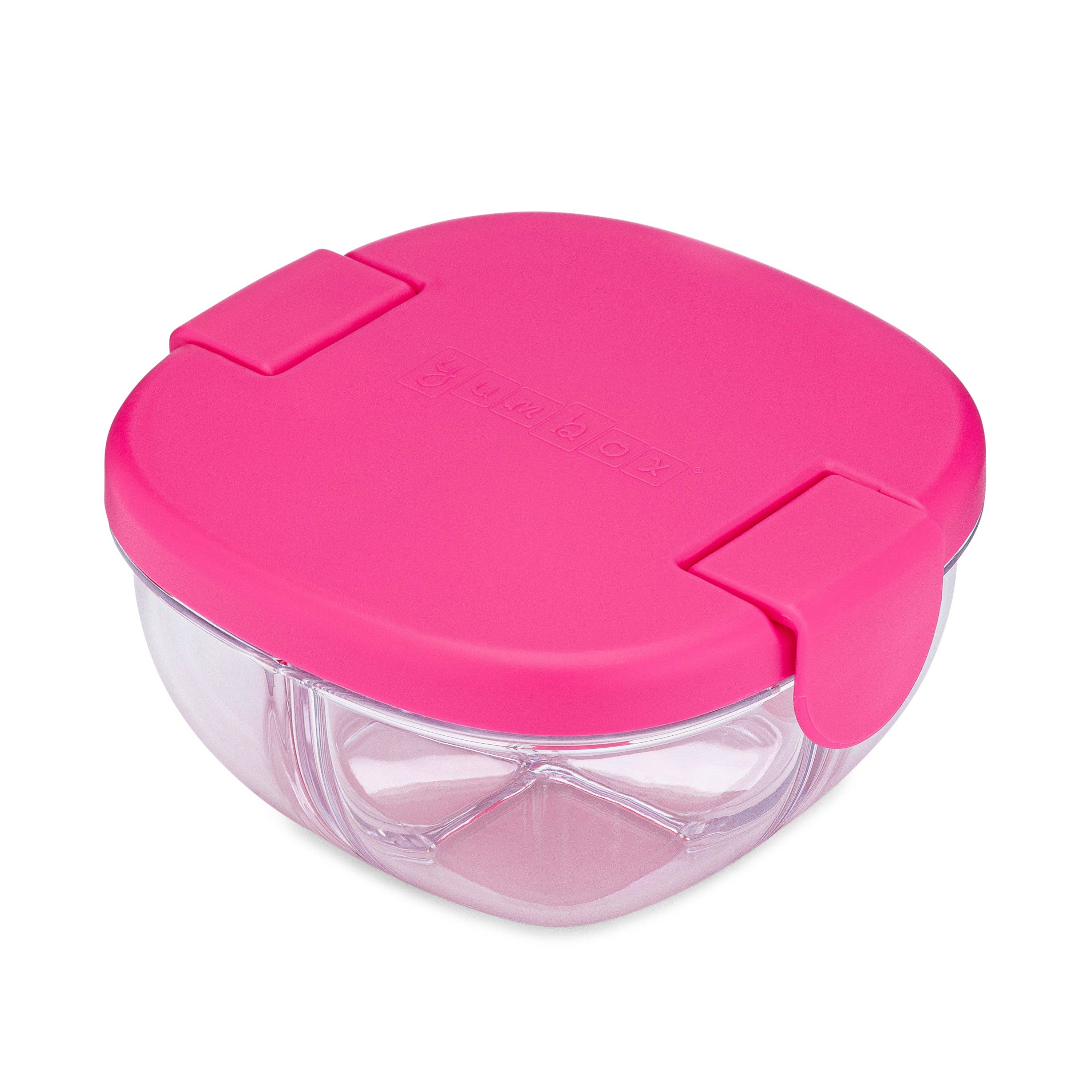 Leakproof Snack Bowl with 3 Compartments - Raspberry Pink