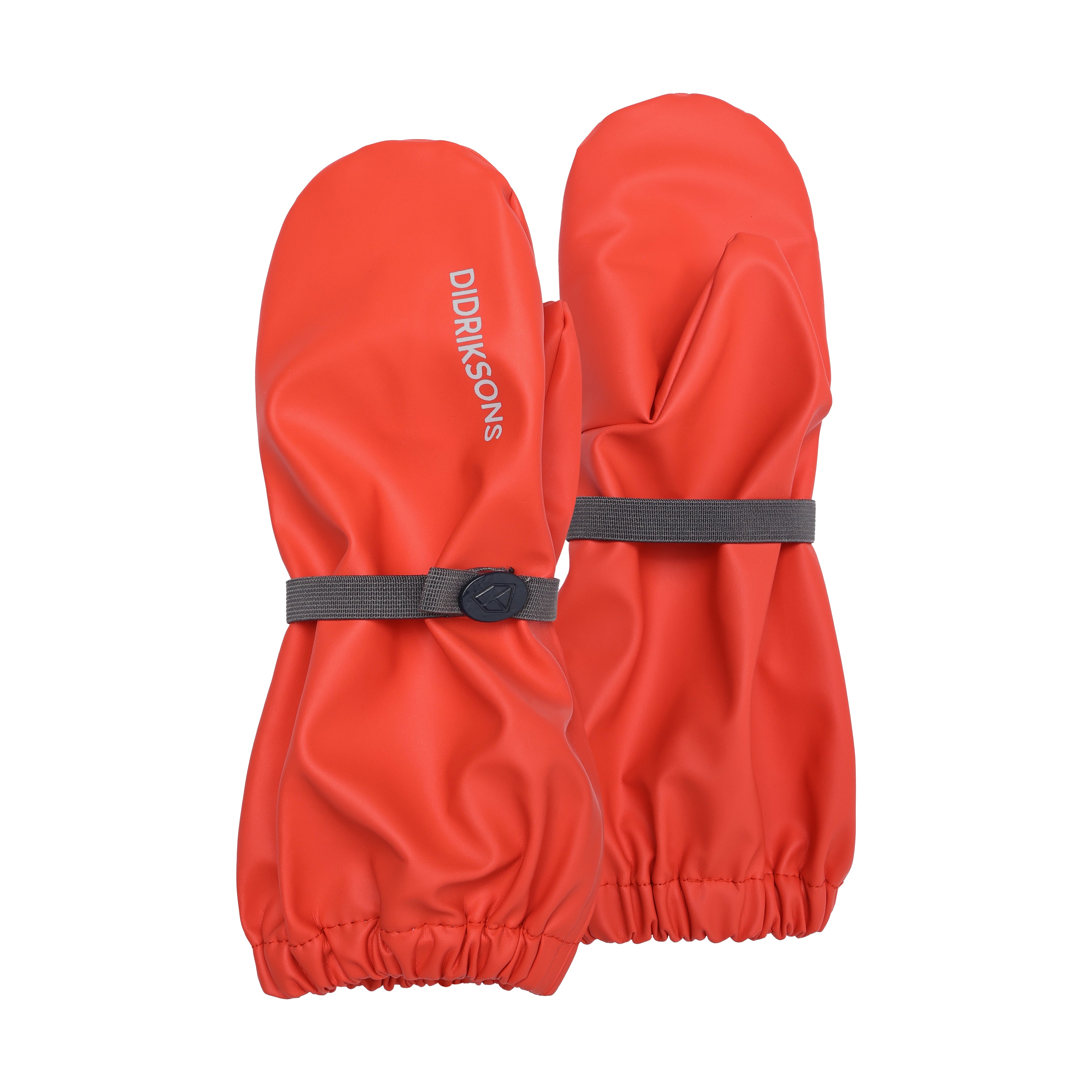 Kids Unlined Long Cuff Rain Mittens– Waterproof, PU | Didriksons #color_paprika