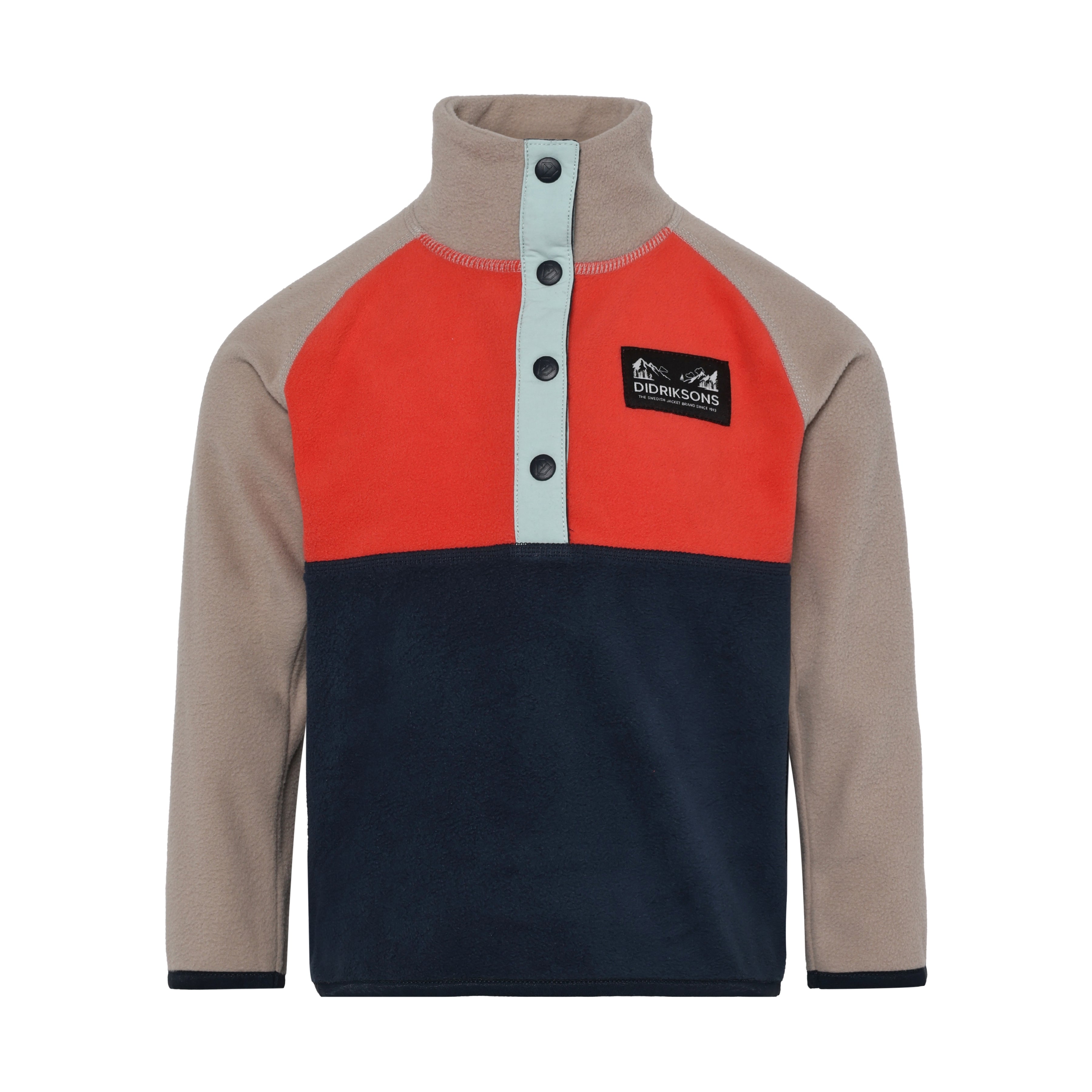 Kids Monte Half Button Fleece Jacket | Didriksons | #color_paprika