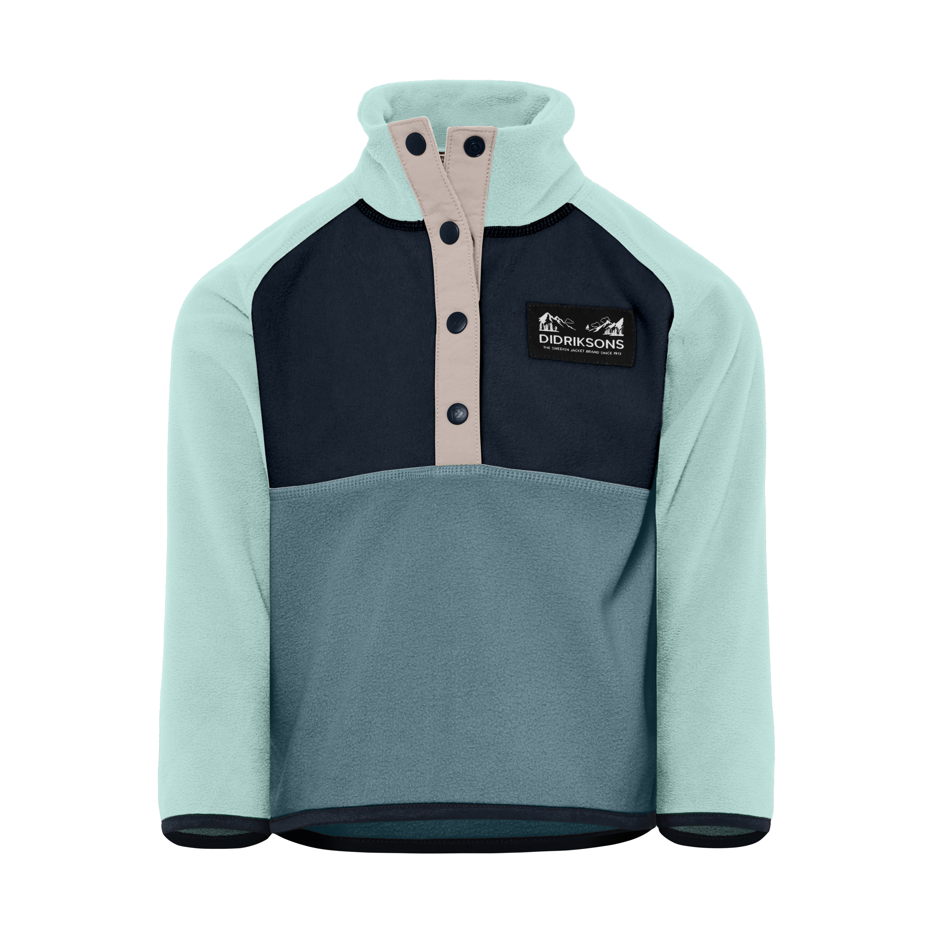 Kids Monte Half Button Fleece Jacket | Didriksons | #color_factory-blue