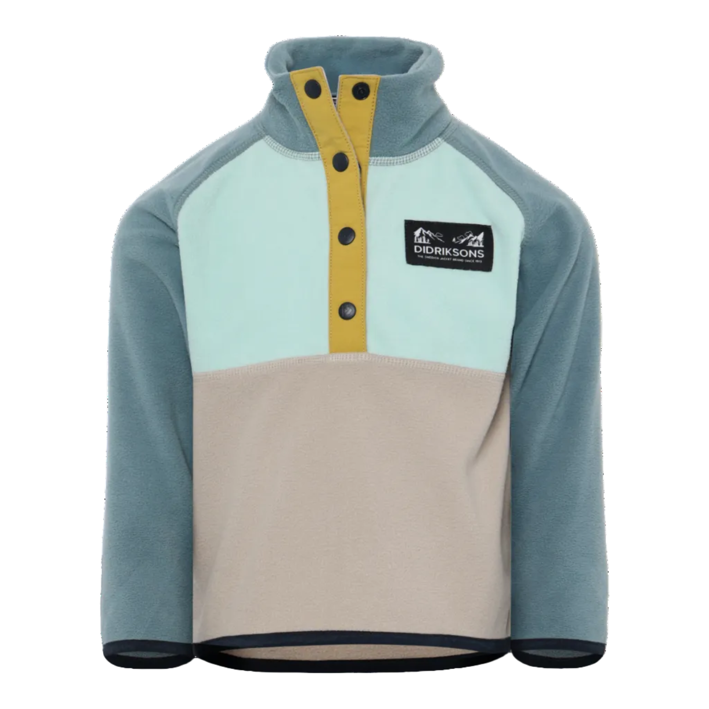 Kids Monte Half Button Fleece Jacket | Didriksons | #color_ocean-mint