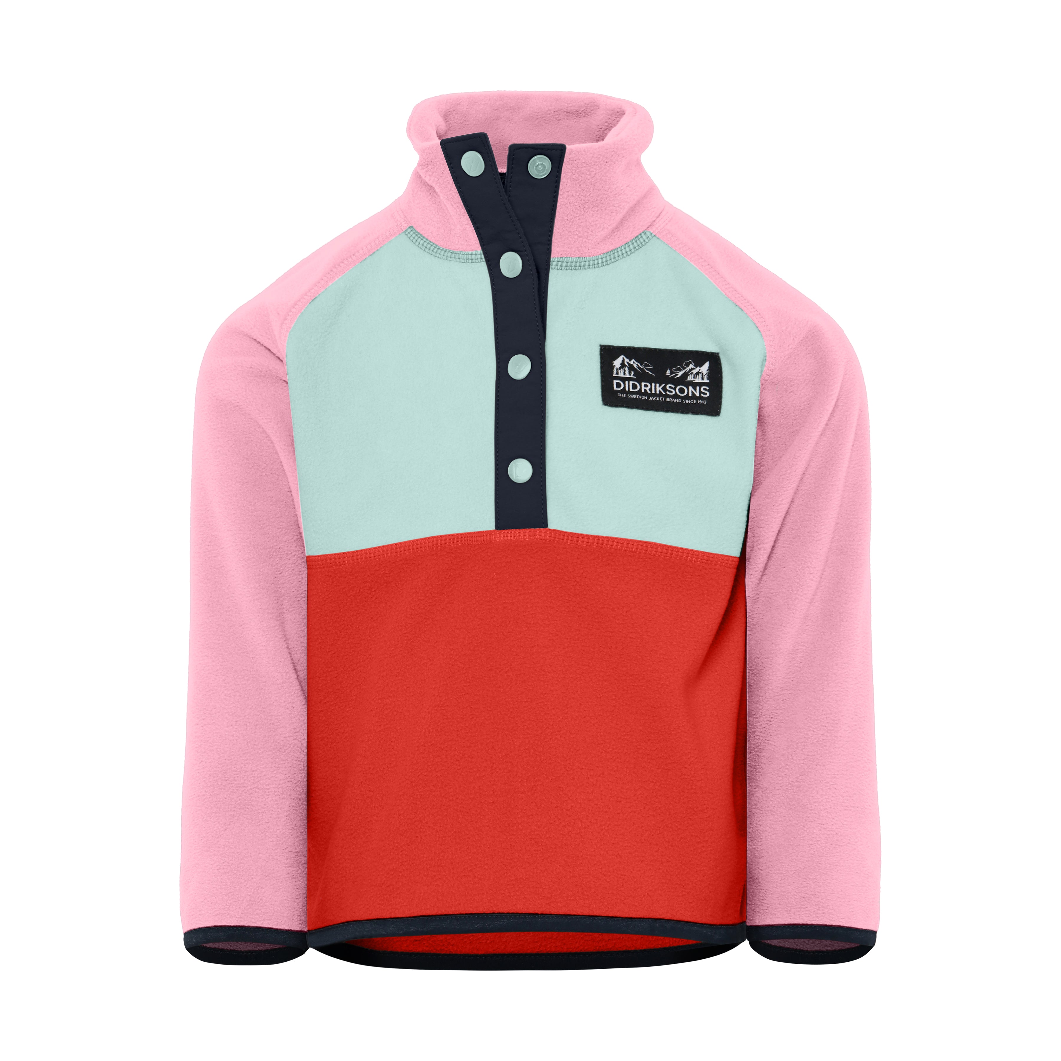 Kids Monte Half Button Fleece Jacket | Didriksons | #color_pink-red