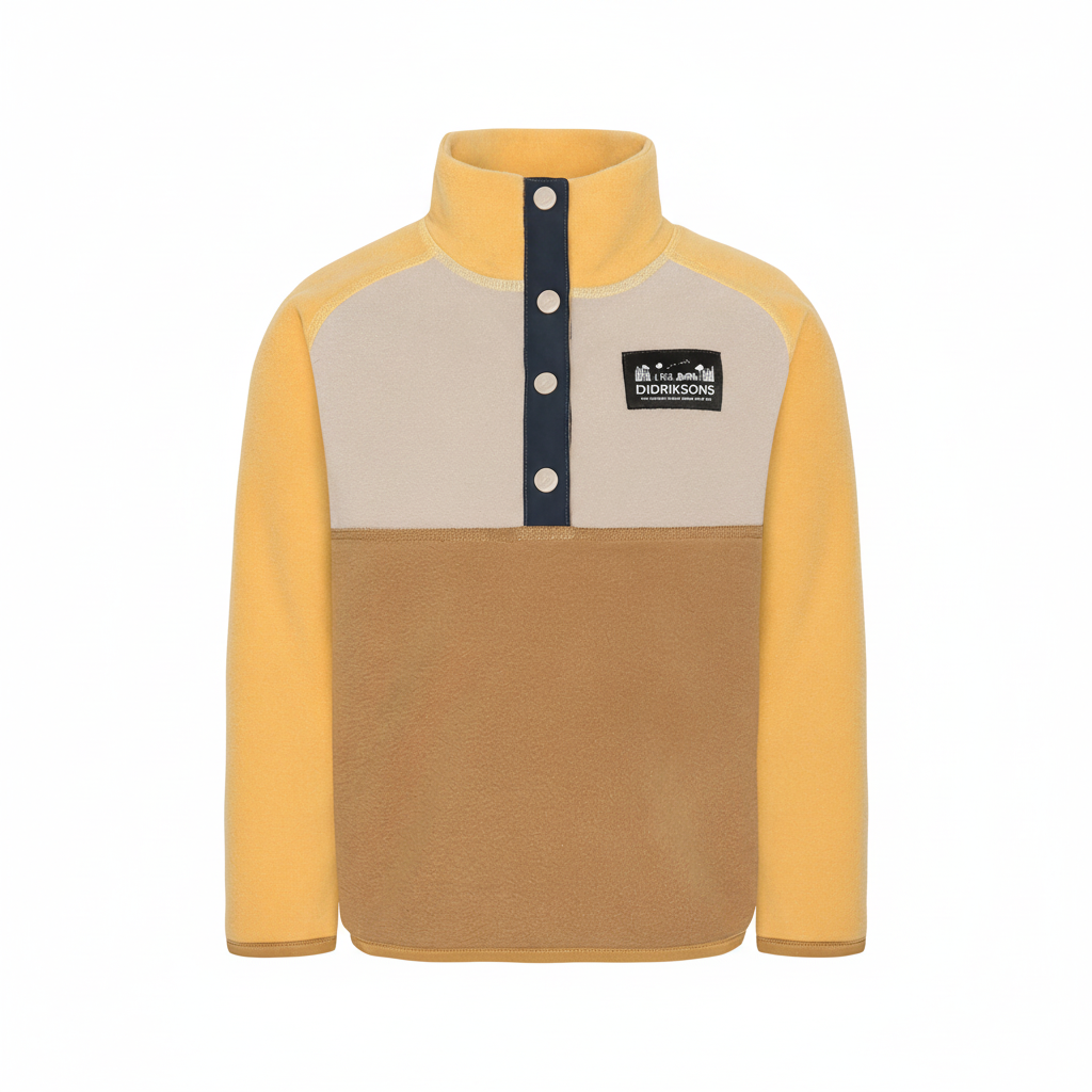 Kids Monte Fleece Jacket – Half Button | Didriksons #color_cumin