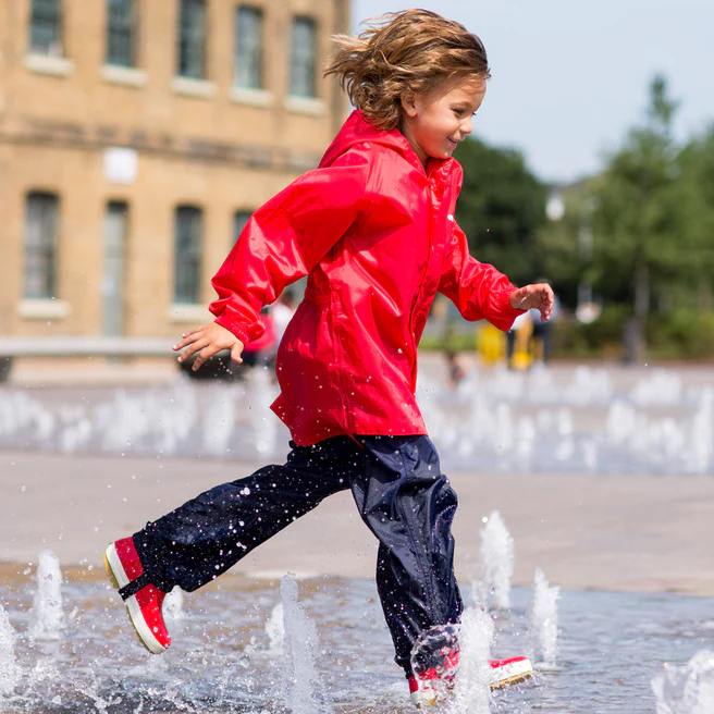Kids Waterproof Originals Rain Pant- Unlined Pull On, Zip and Storm Flap | Muddy Puddles