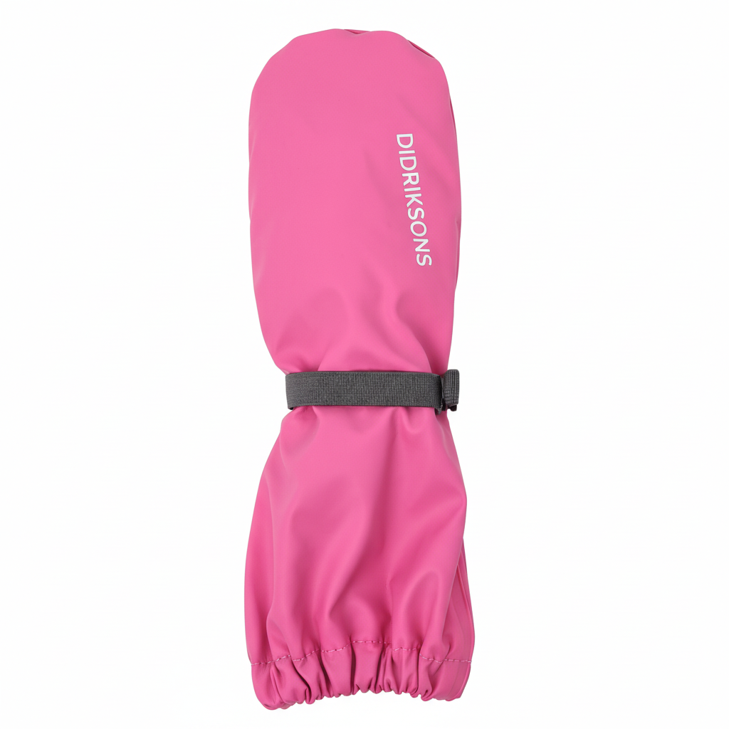 Kids Long Cuff Fleece Lined Rain Mittens – Waterproof, PU | Didriksons #color_sweet-pink