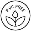 PVC-free logo with a leaf symbol