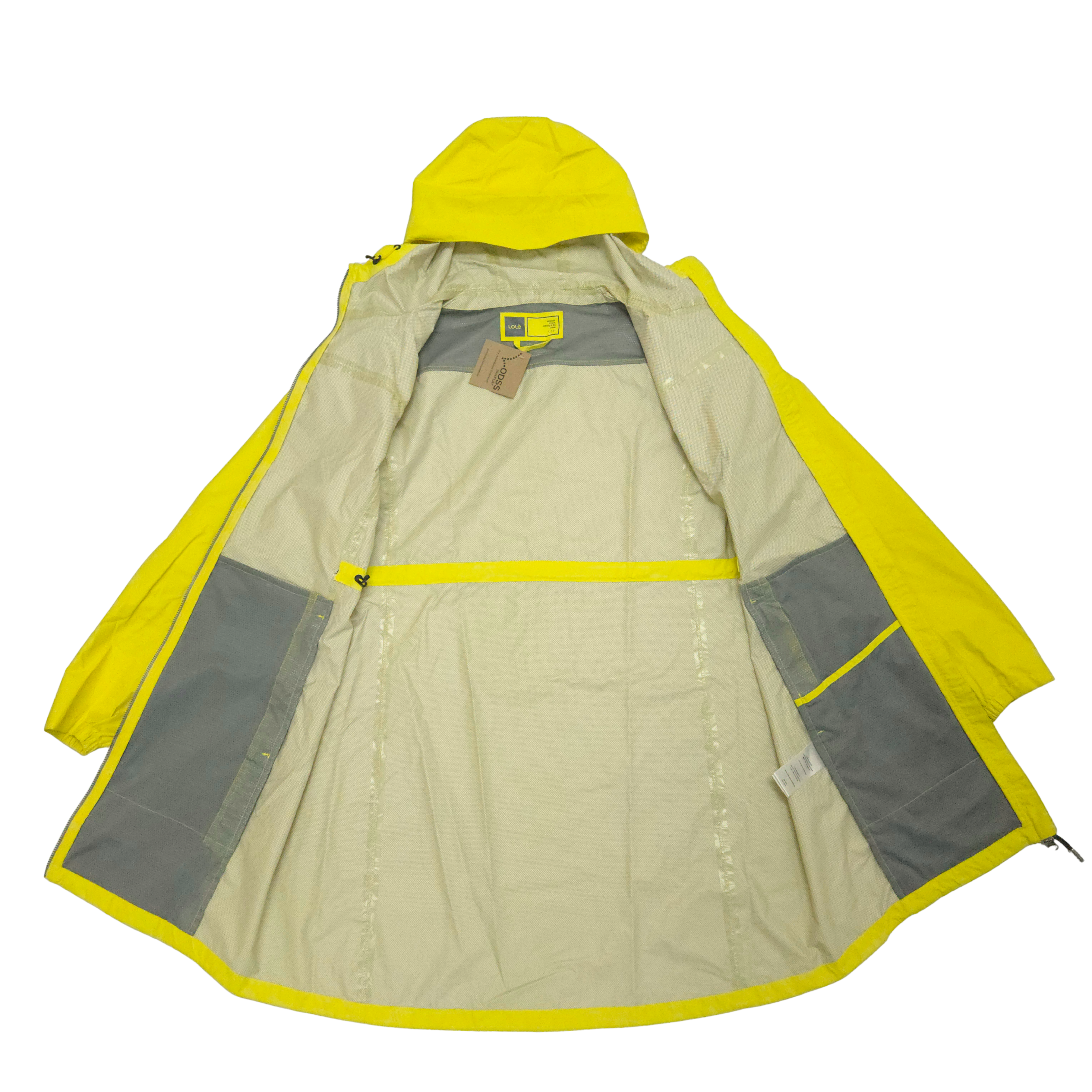 Yellow raincoat open